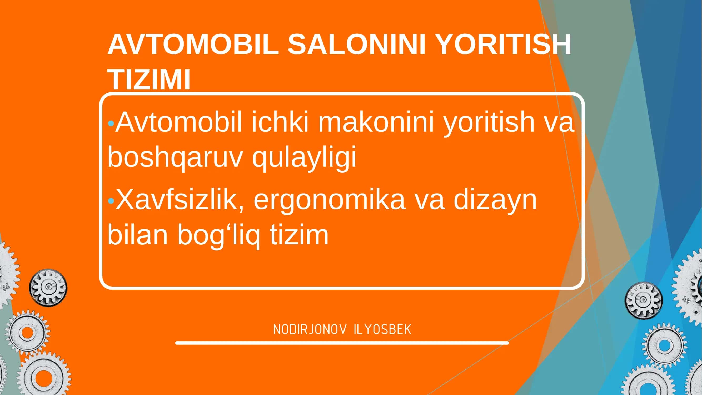 AVTOMOBIL SALONINI YORITISH TIZIMI 1