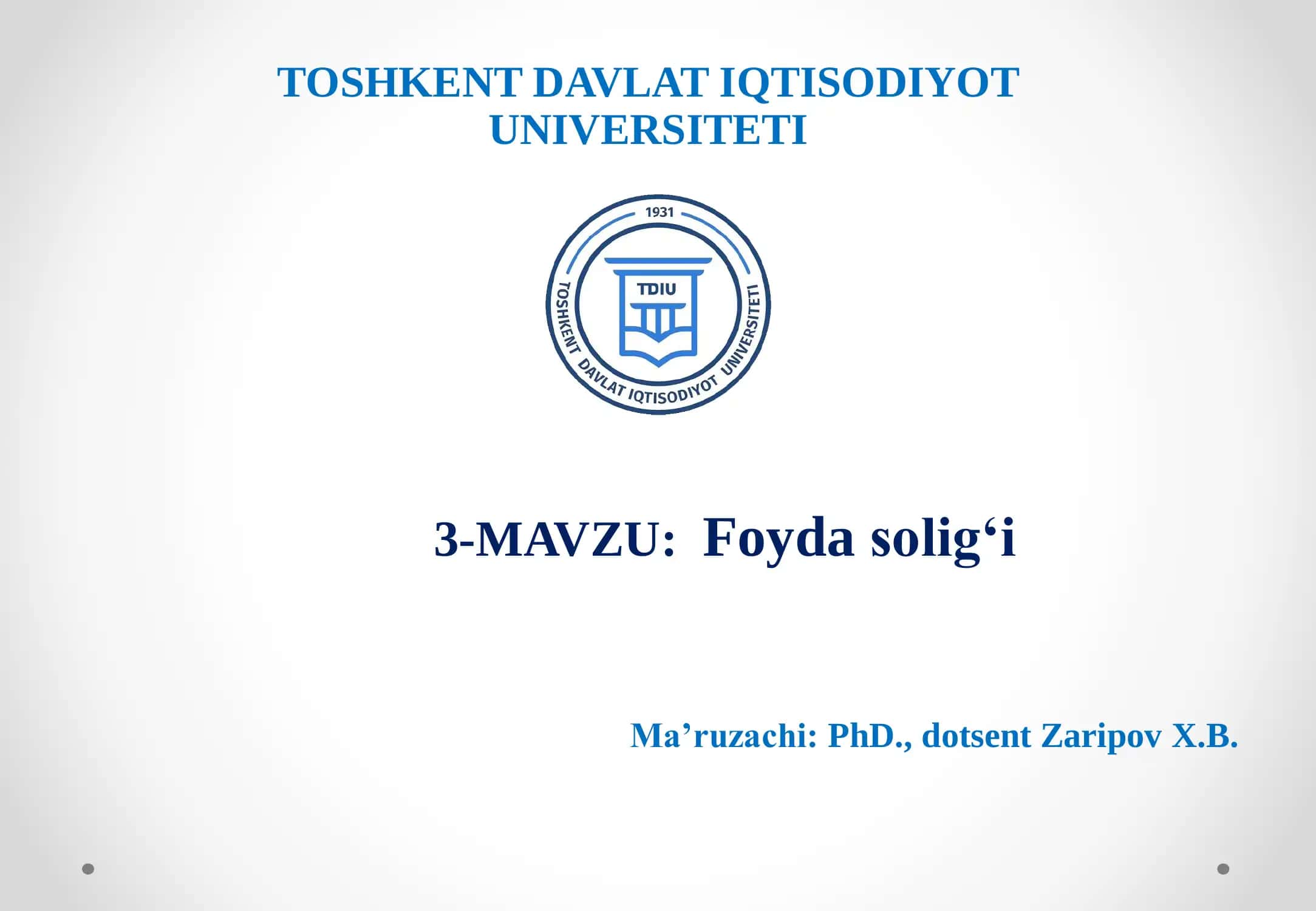 Foyda solig‘i 1