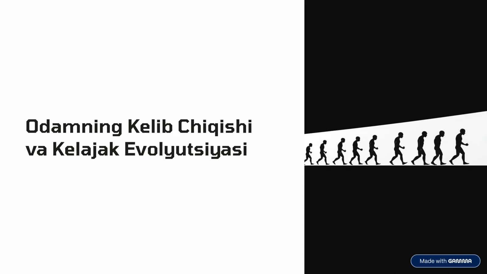 Odamning kelib chiqishi, Odam evolyutsiyasi 1