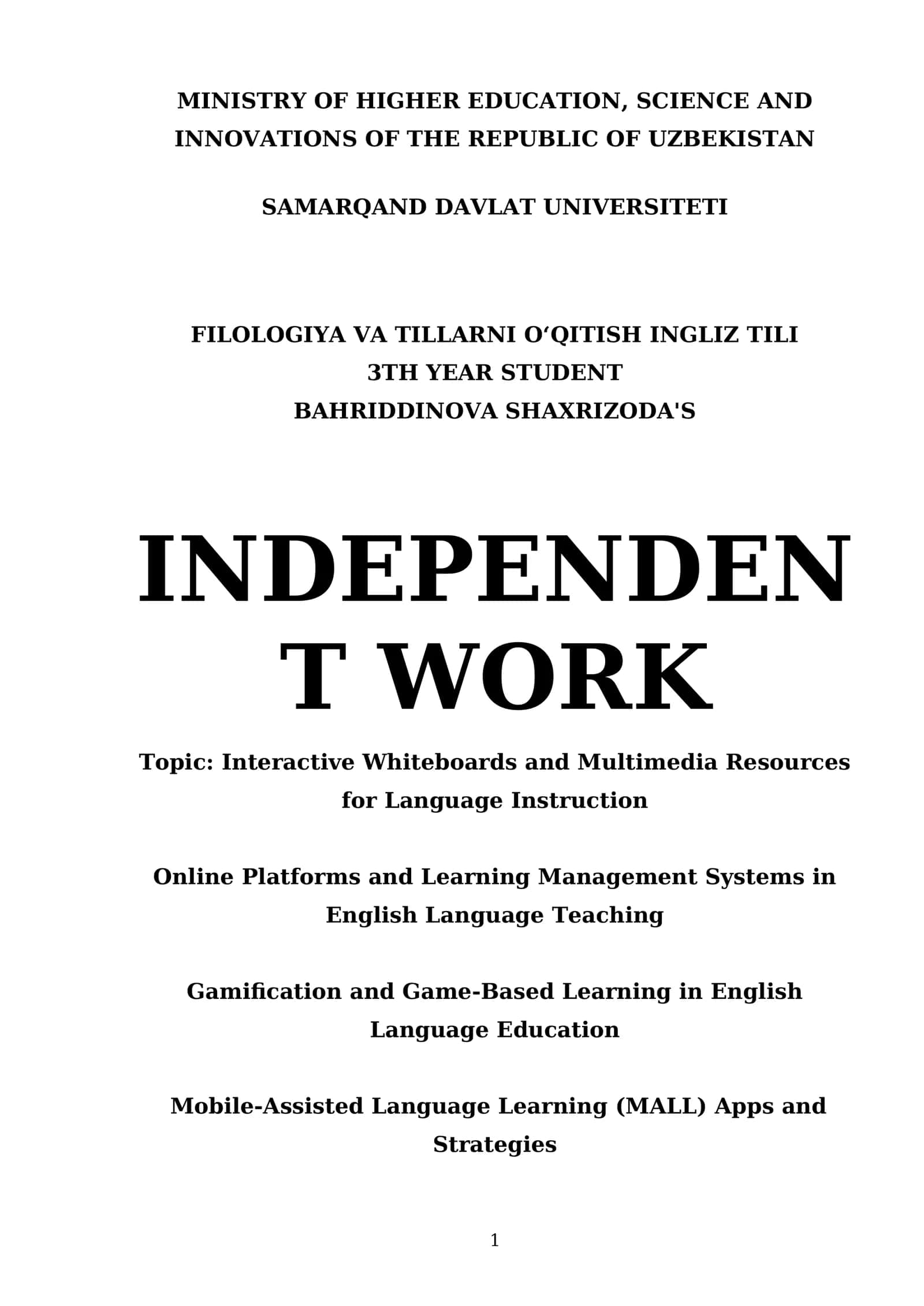 Interactive Whiteboards and Multimedia Resources for Language Instruction 1