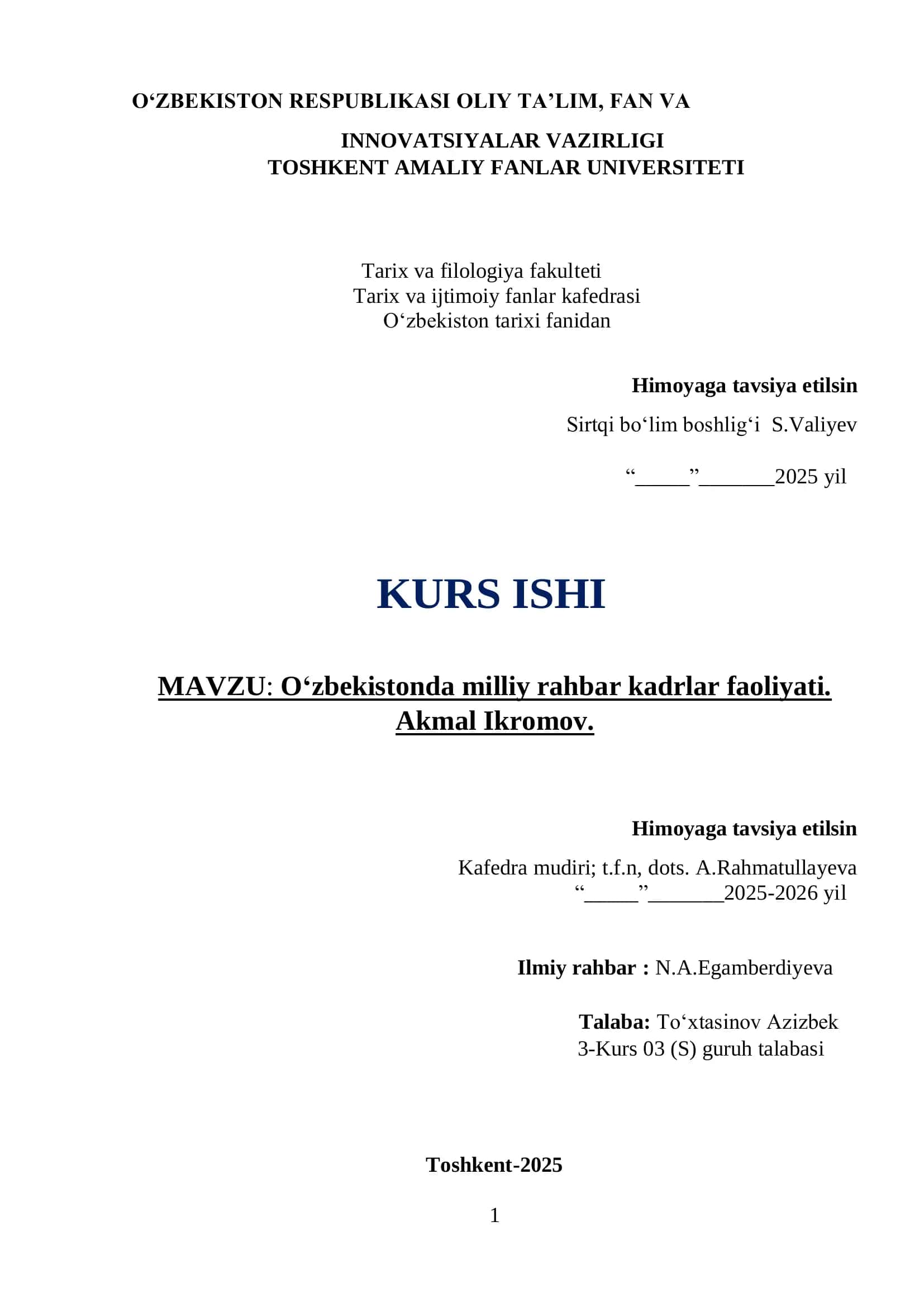 O‘zbekistonda milliy rahbar kadrlar faoliyati 1