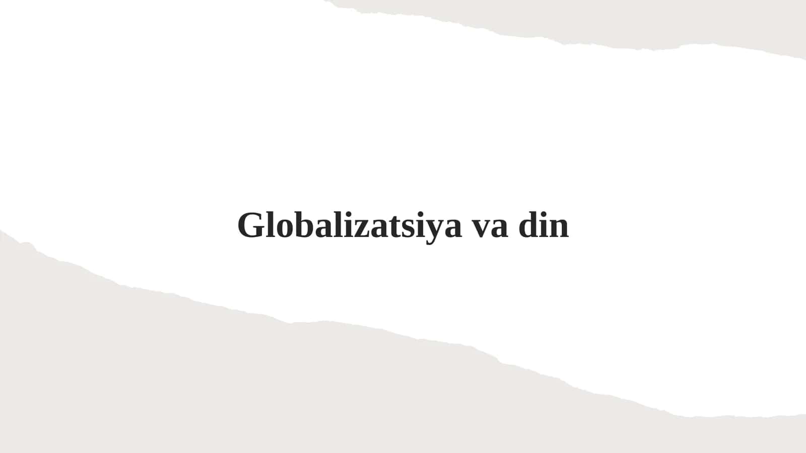 Globalizatsiya va din 1
