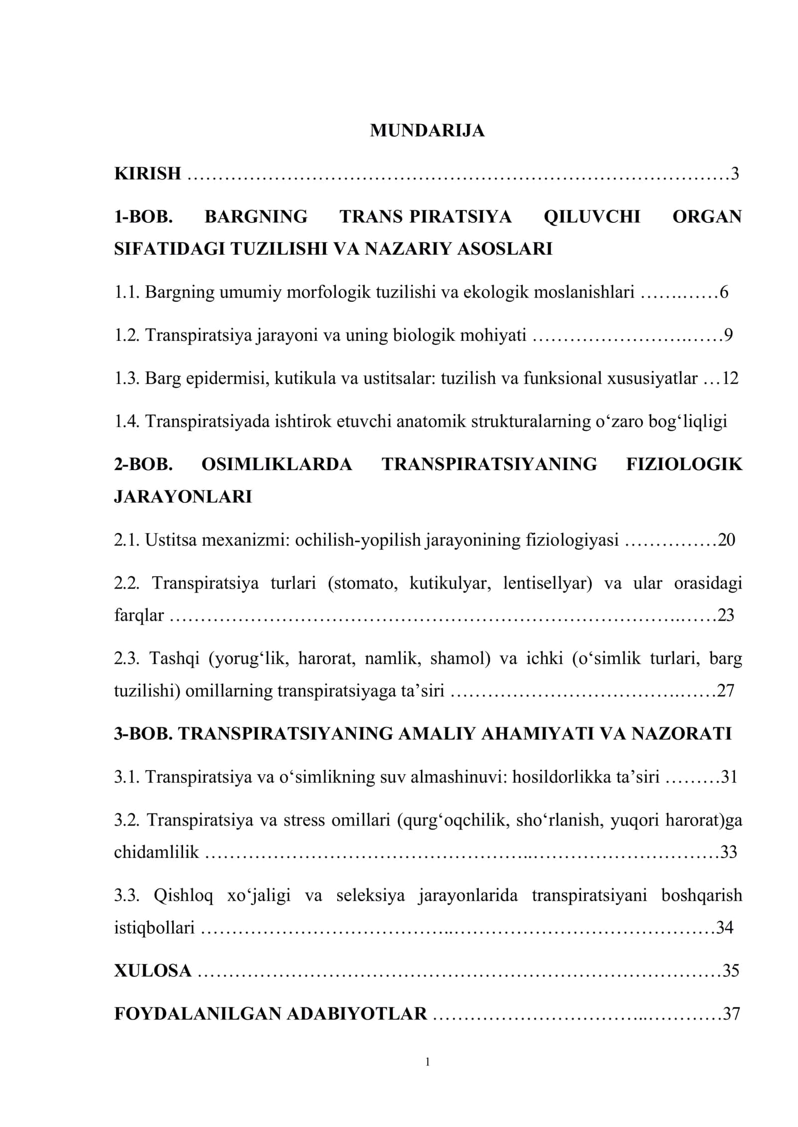 TRANSPIRATSIYANING FIZIOLOGIK JARAYONLARI 1