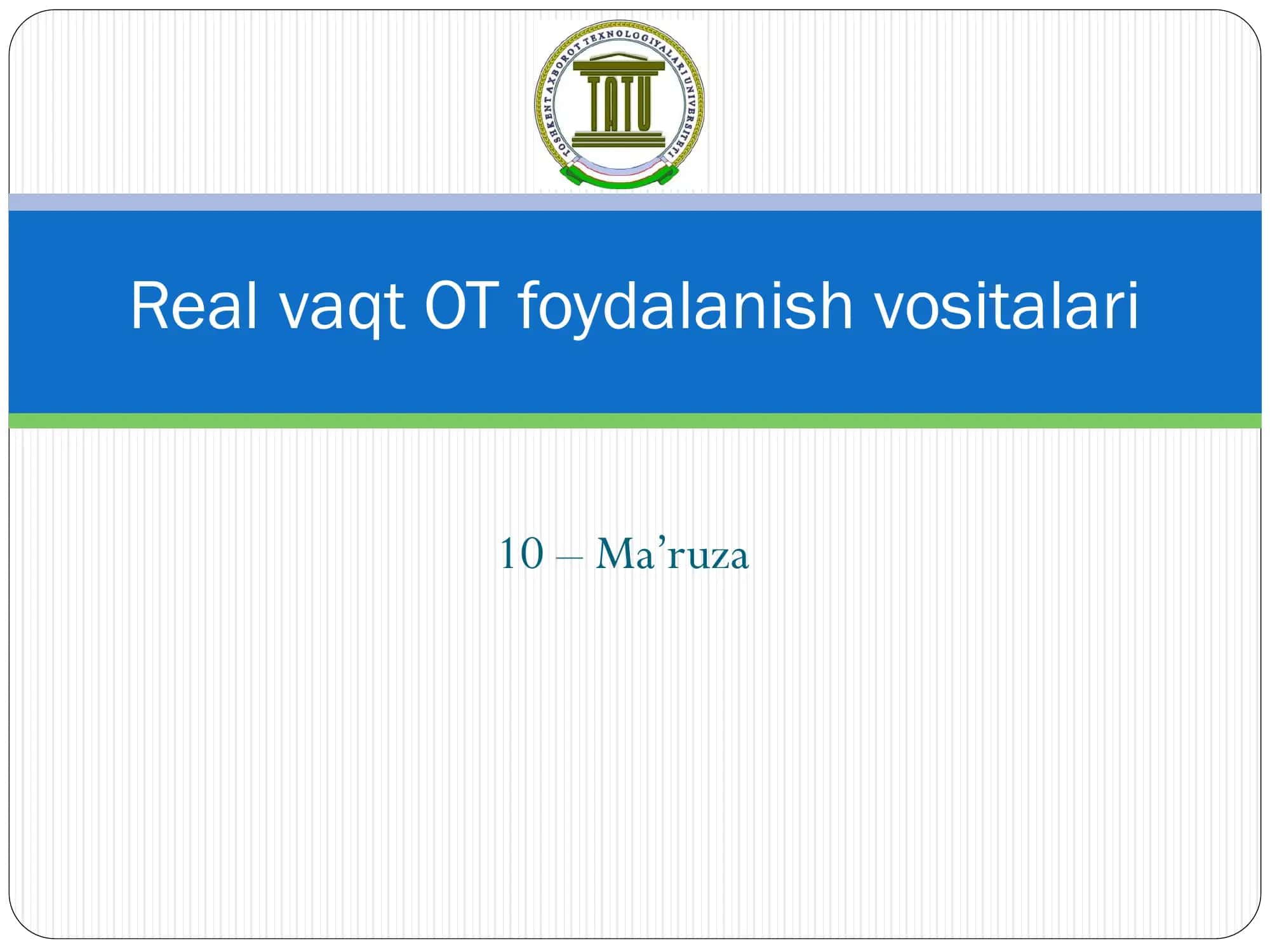 Real vaqt OT foydalanish vositalari 1
