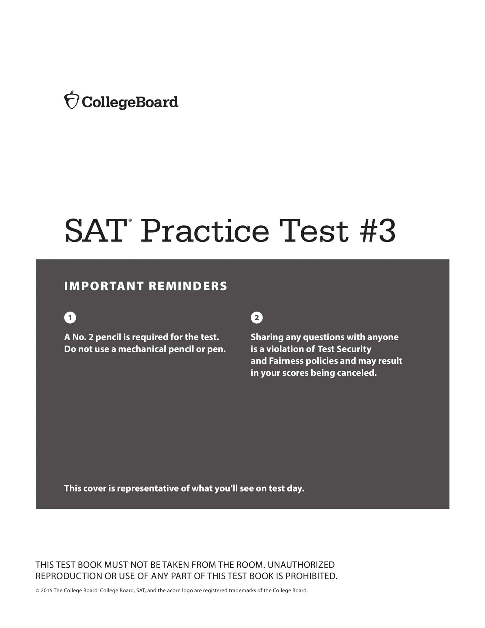 SAT Practice Test #3 1