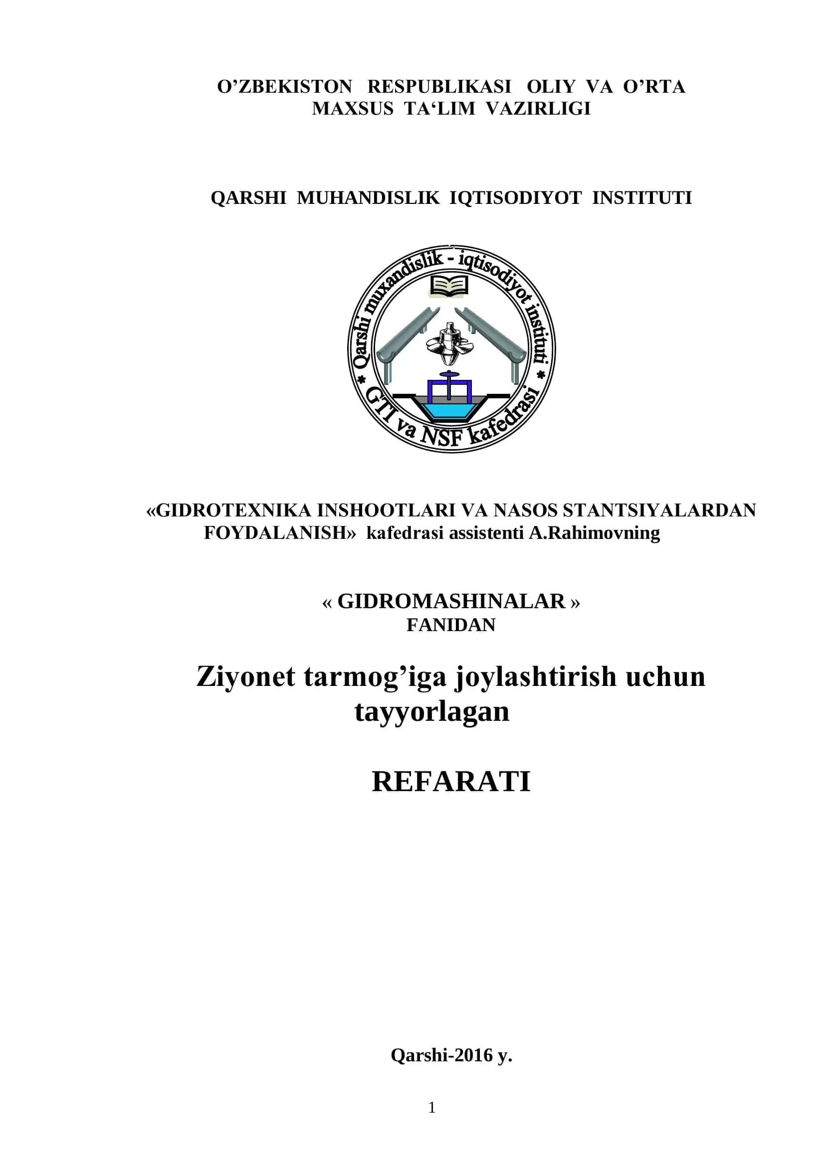 GIDROMASHINALAR 1