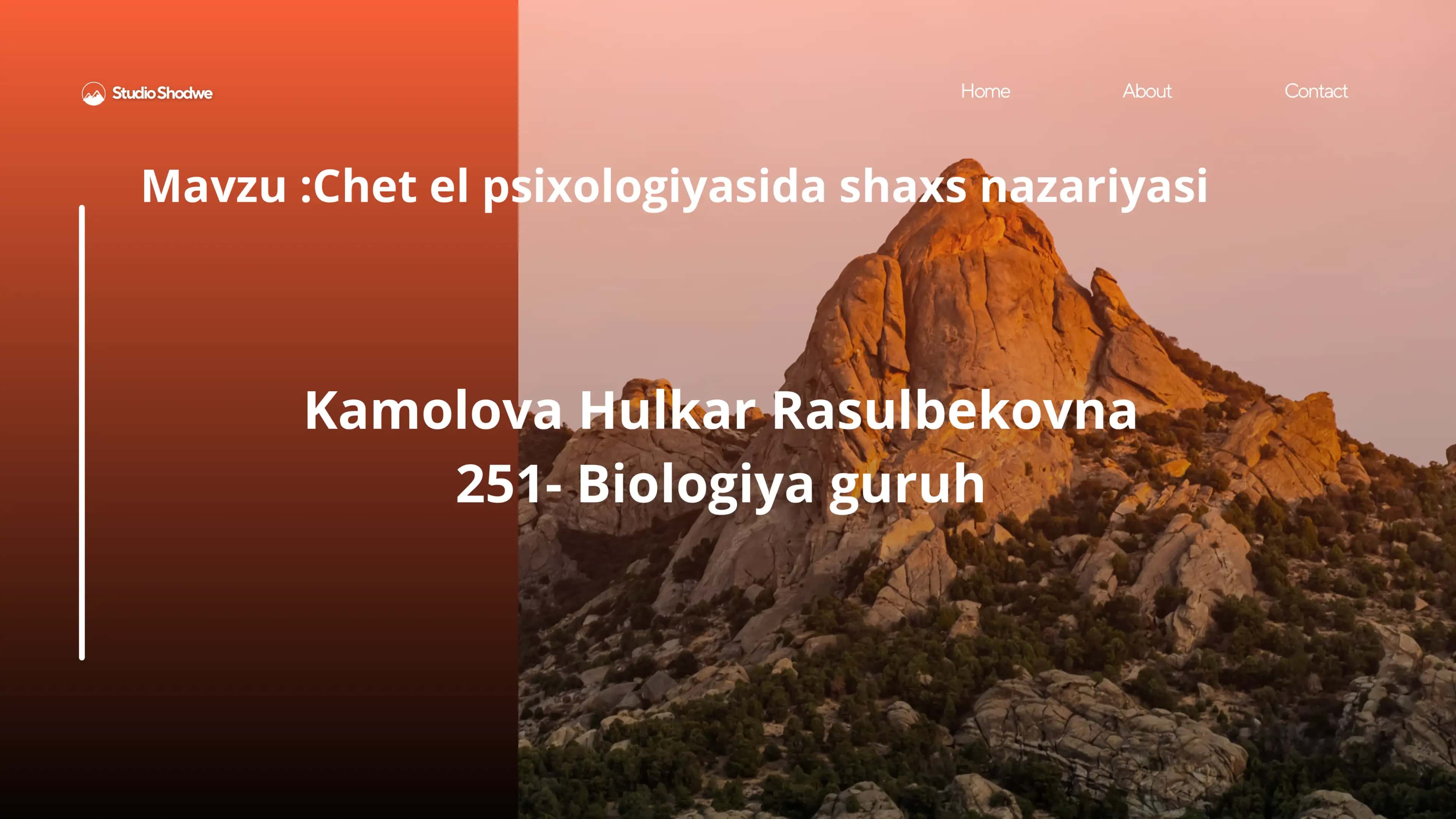 Chet el psixologiyasida shaxs nazariyasi 1