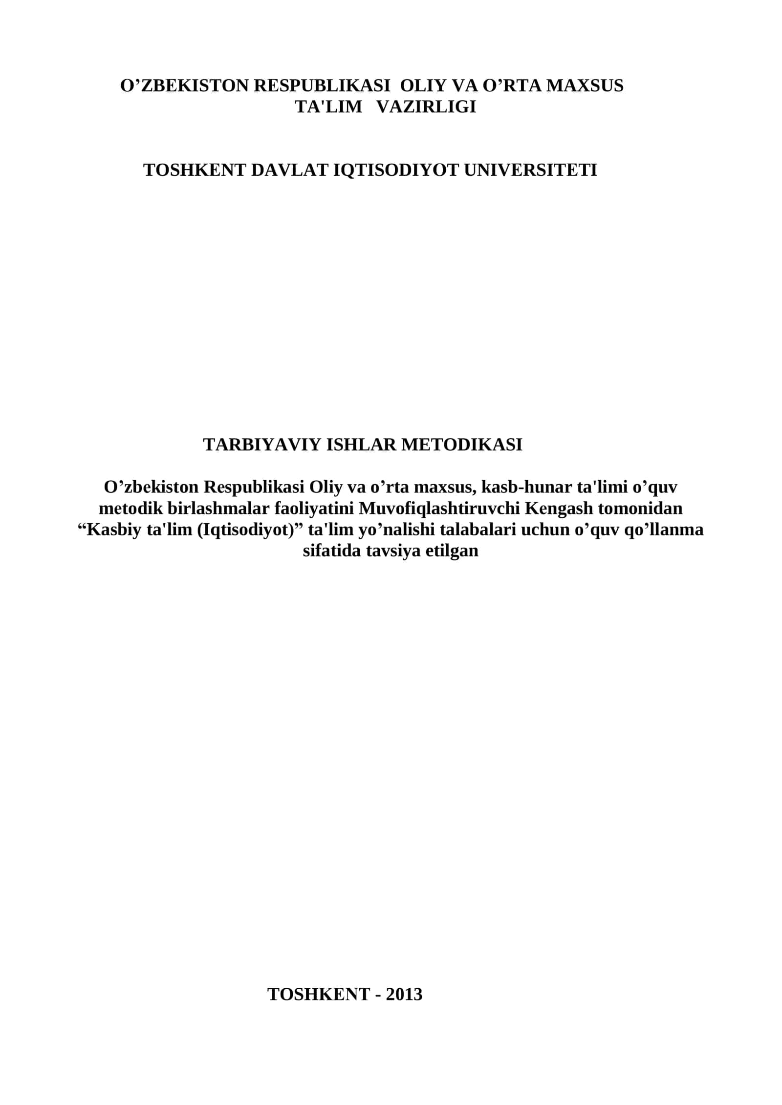 Tarbiyaviy ishlar metodikasi 1
