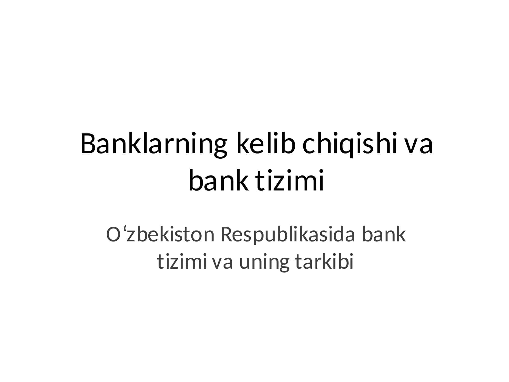 Bank tizimi 1