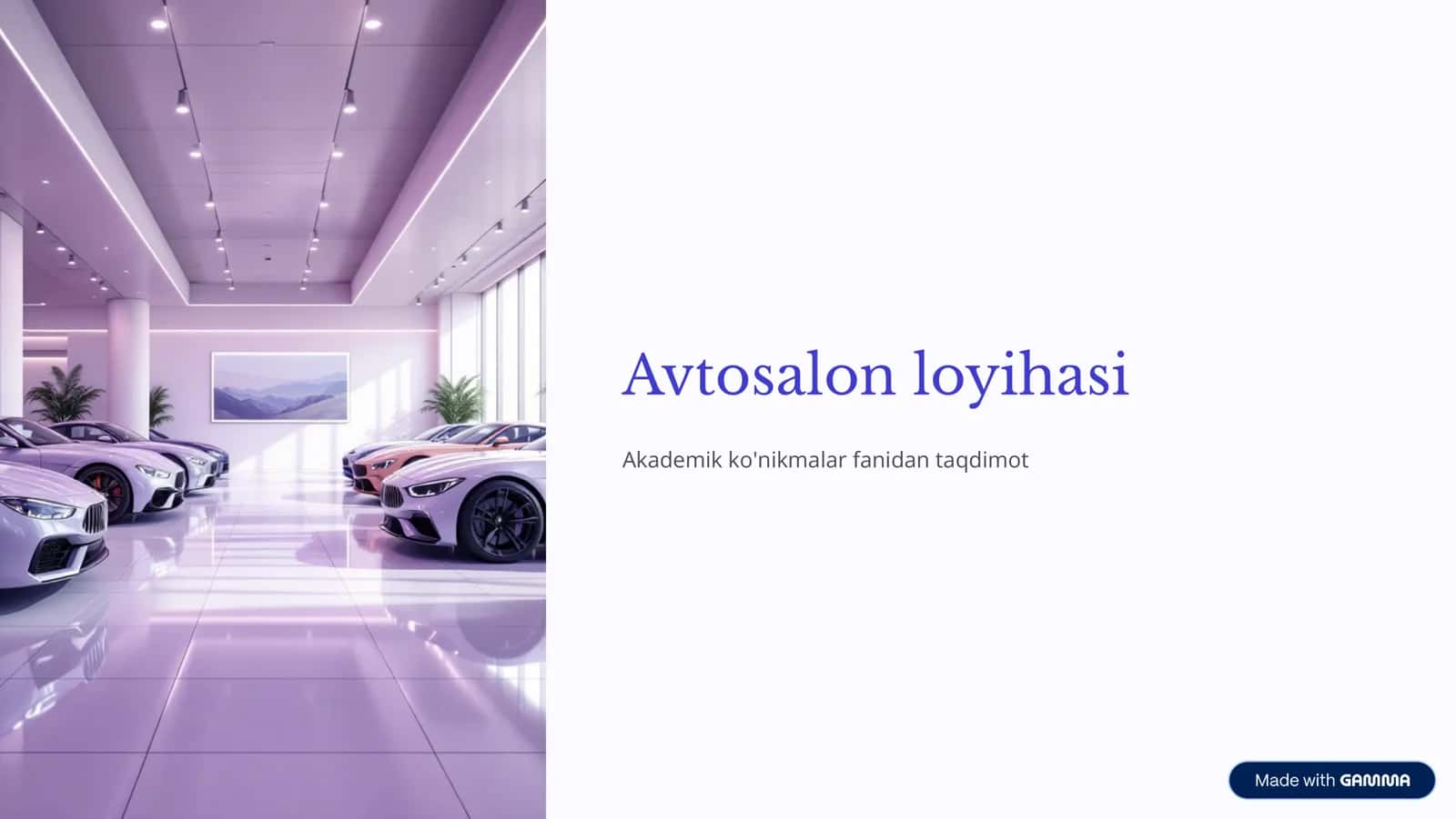 Avtosalon loyihasi 1