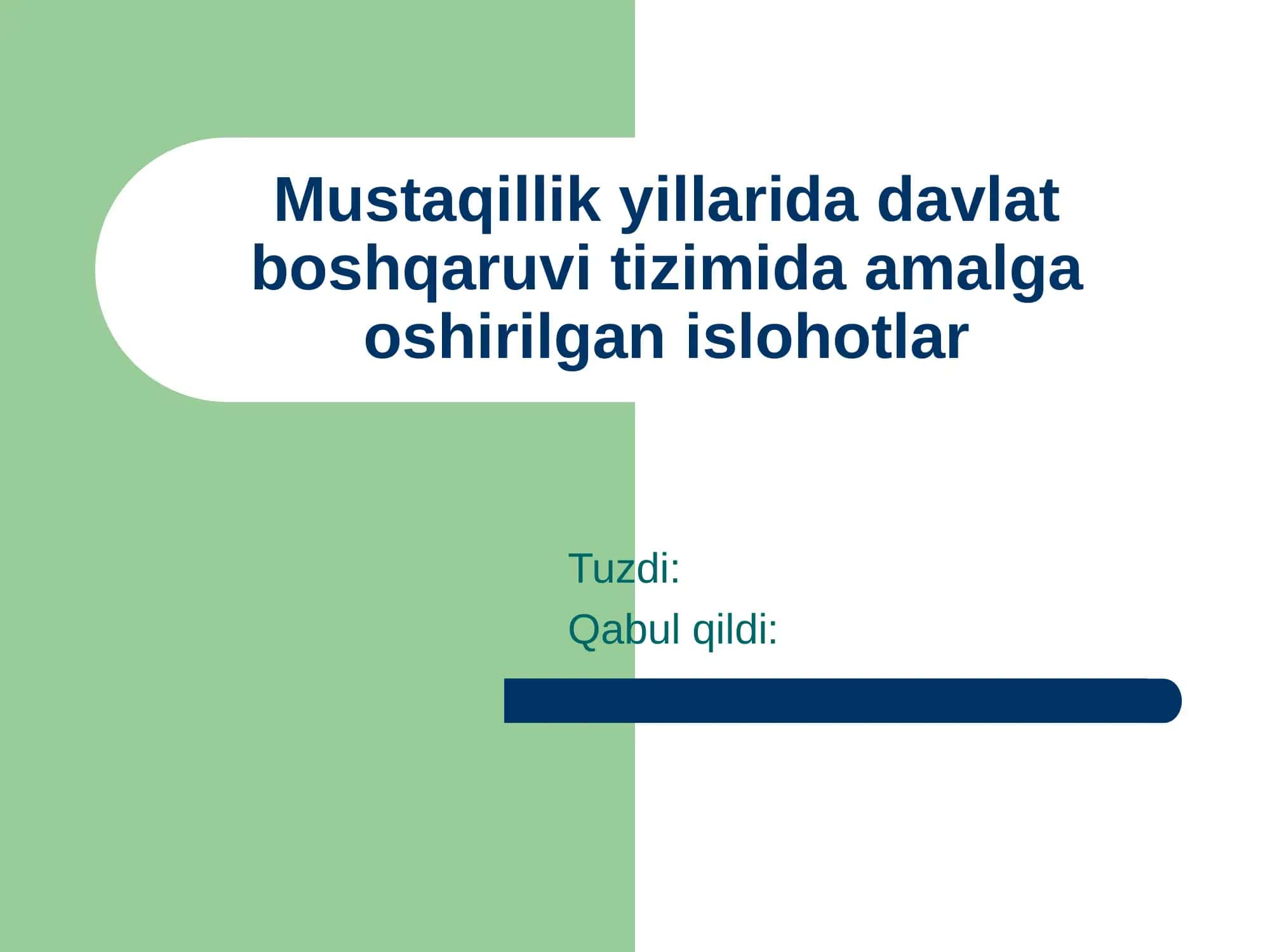 Mustaqillik yillarida davlat boshqaruvi 1
