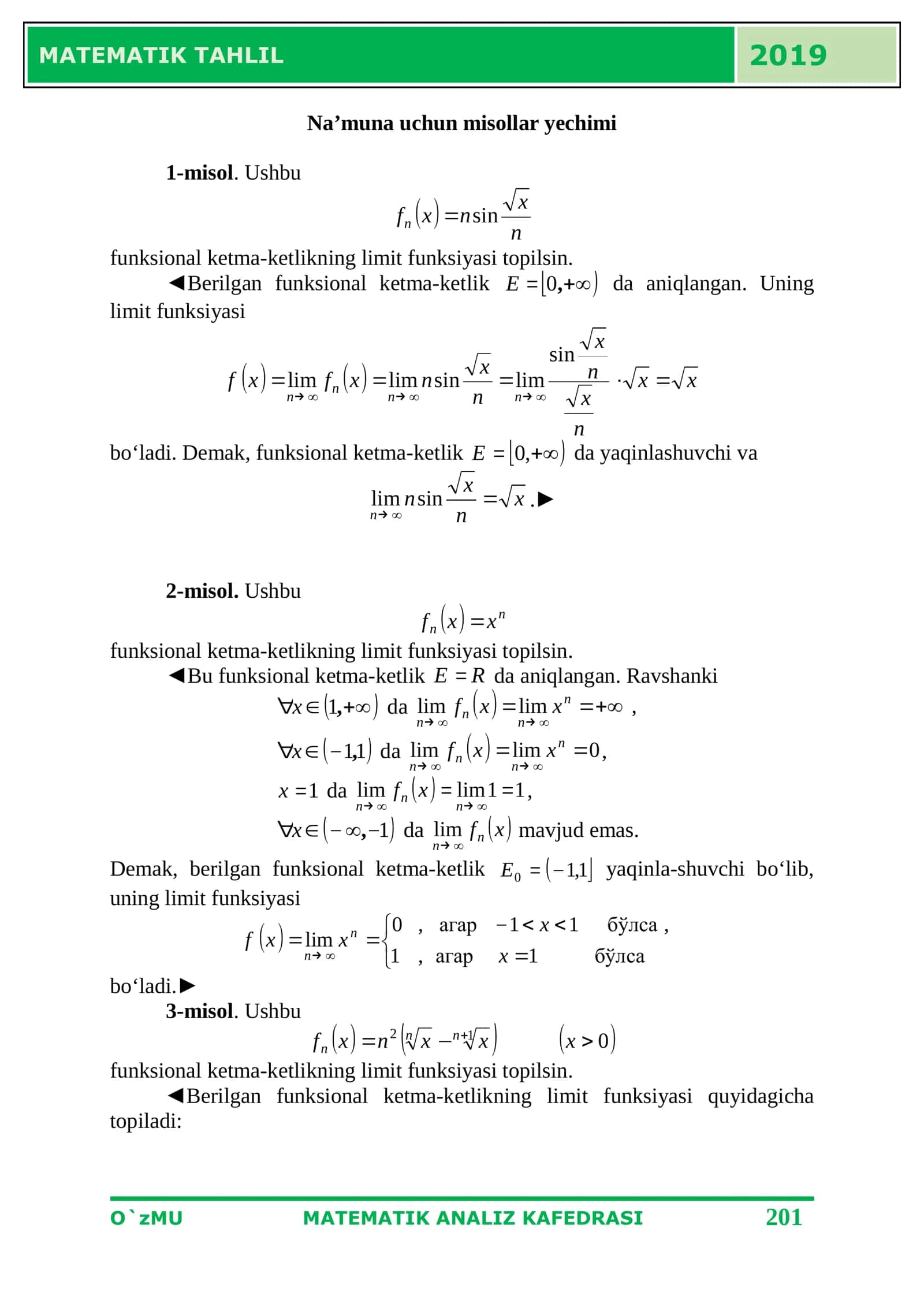 MATEMATIK TAHLIL 1