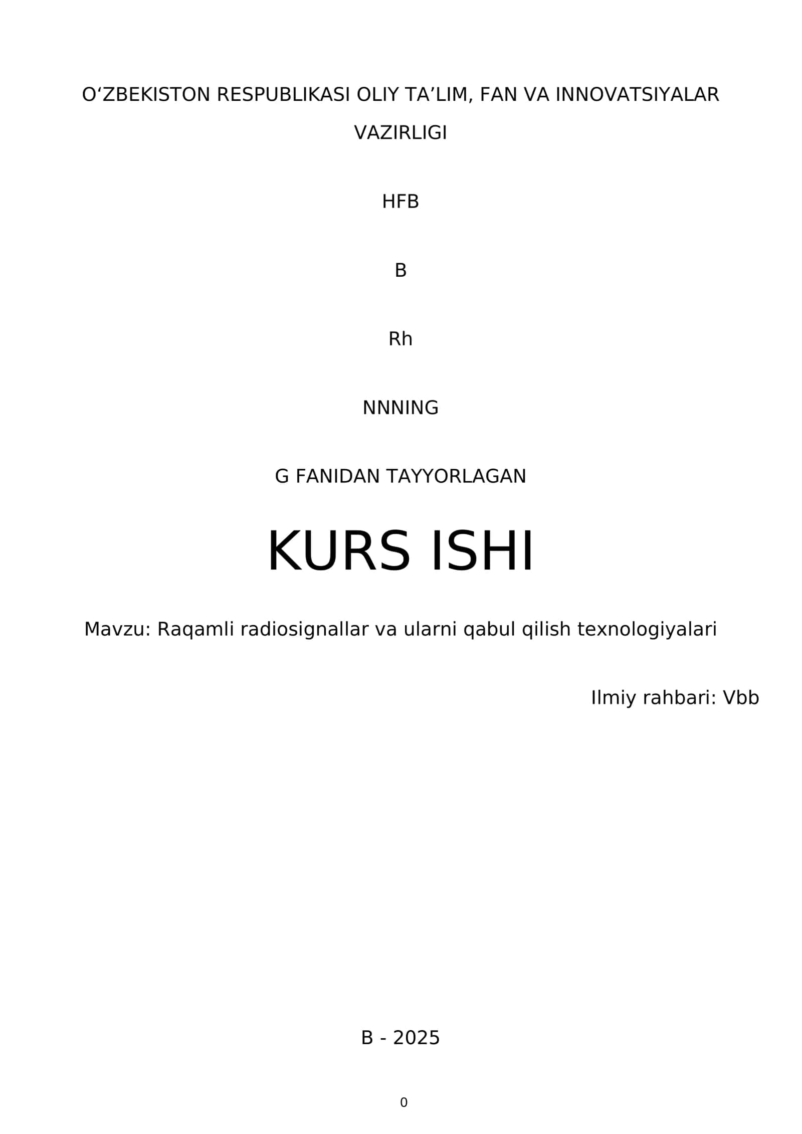 Raqamli radiosignallar va ularni qabul qilish texnologiyalari 1