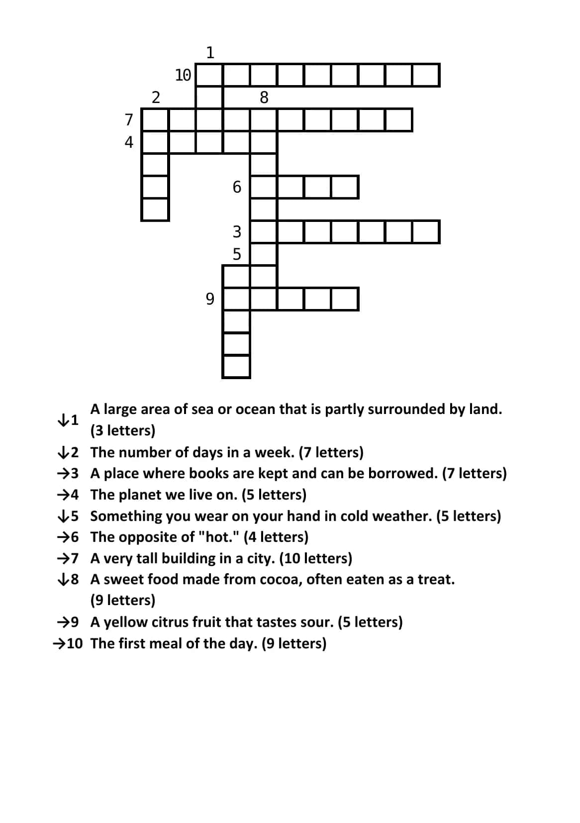 "Crossword" English Easy Level №4 1