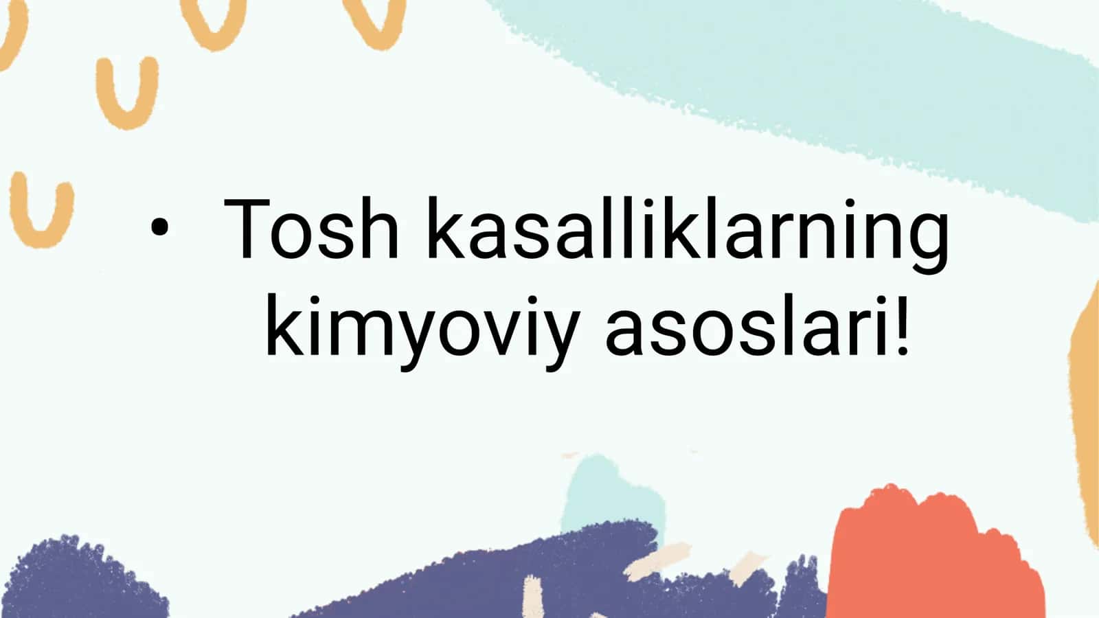 Tosh kasalliklarining kimyoviy asoslari 1