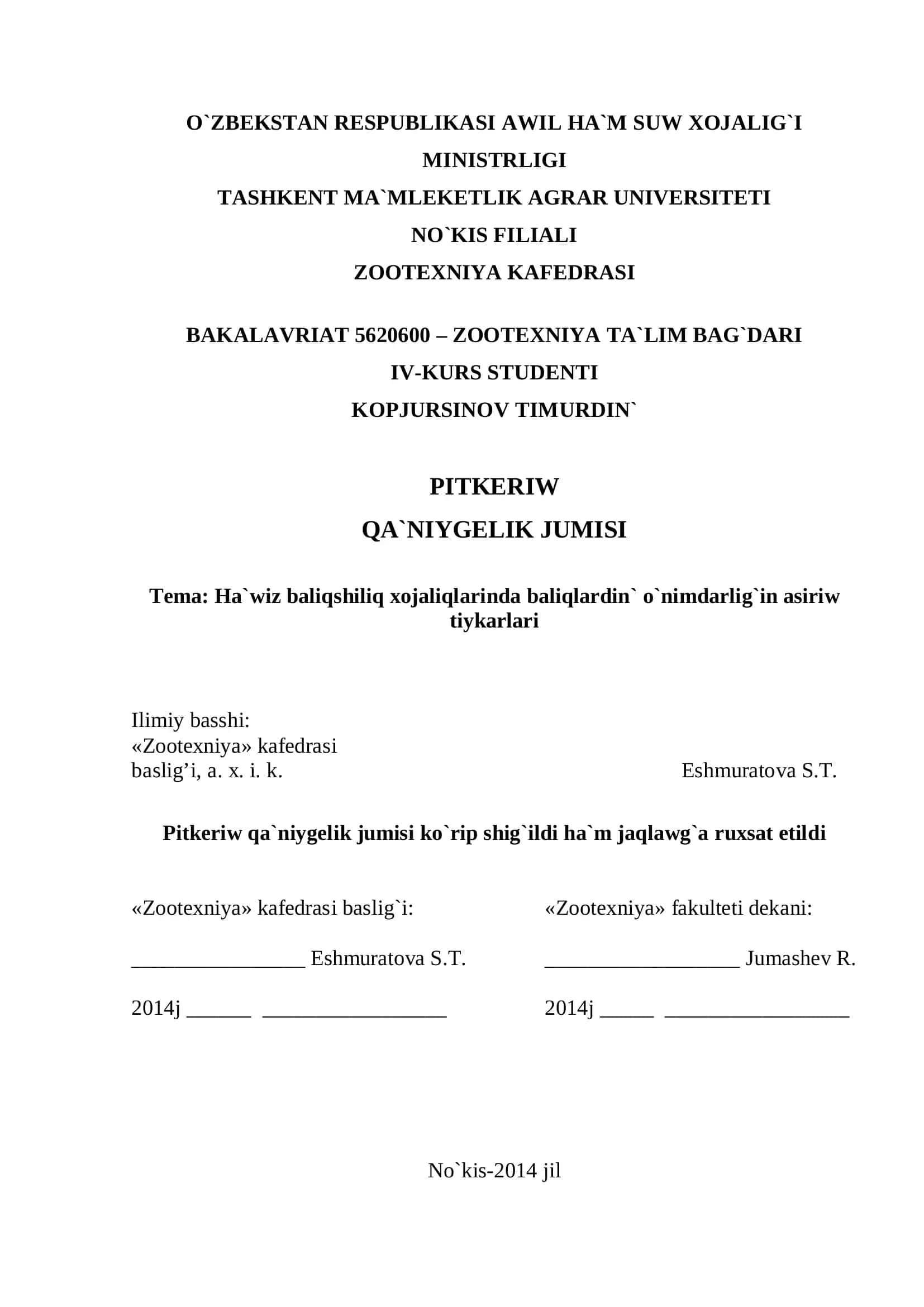 Qa`niygelik jumisi 1