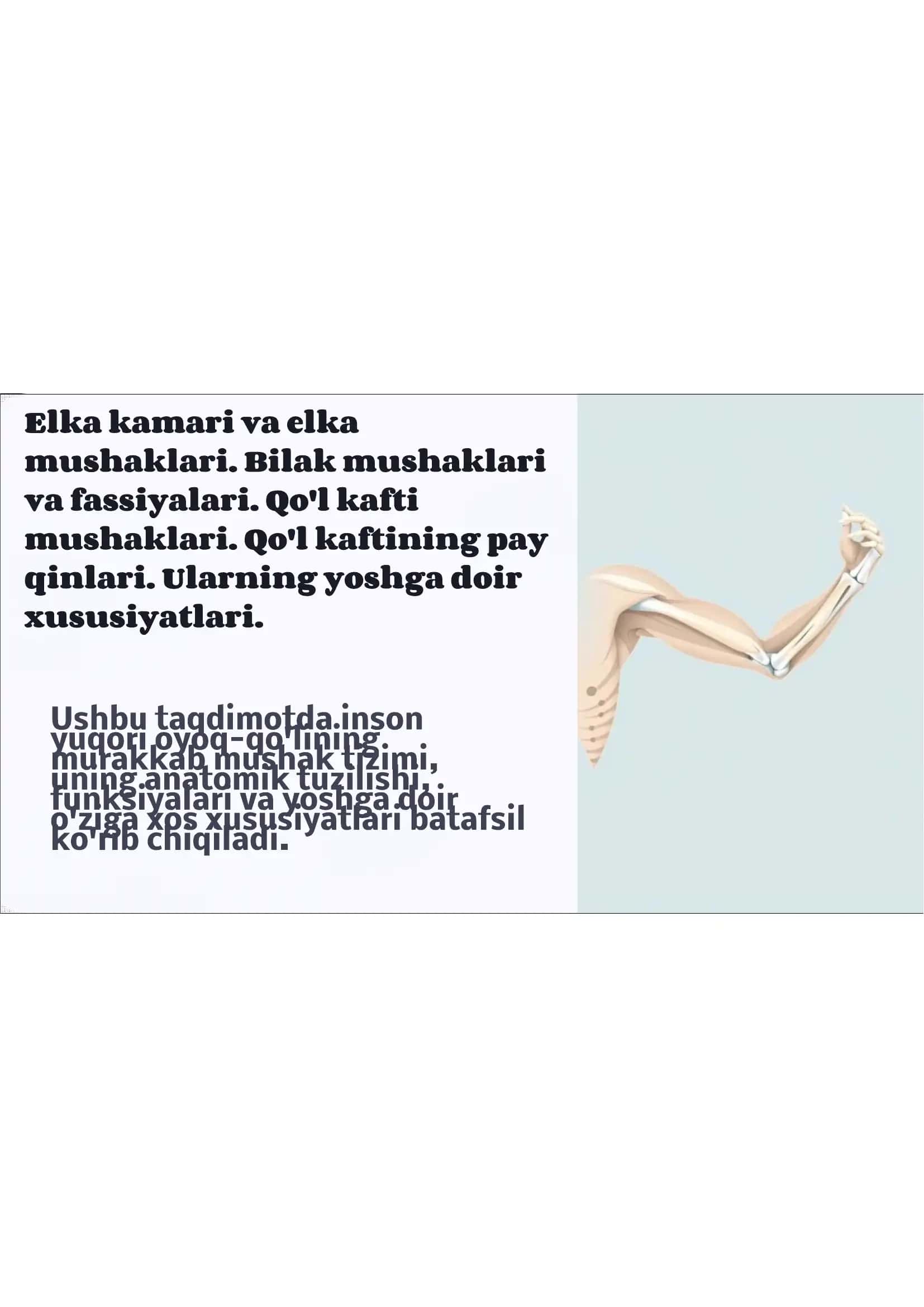 elka bilak va qo'l kaft mushaklari 1