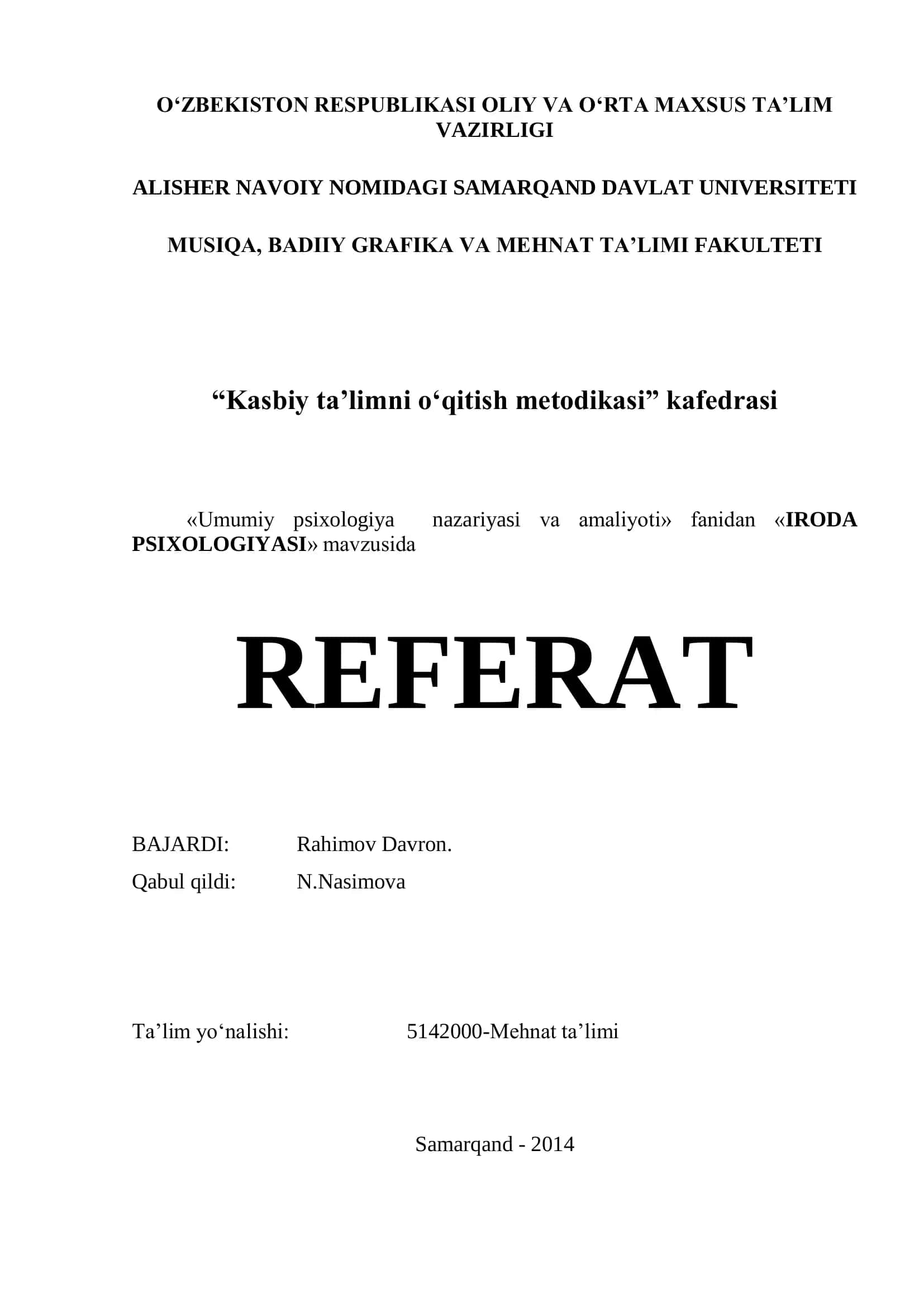 IRODA PSIXOLOGIYASI 1