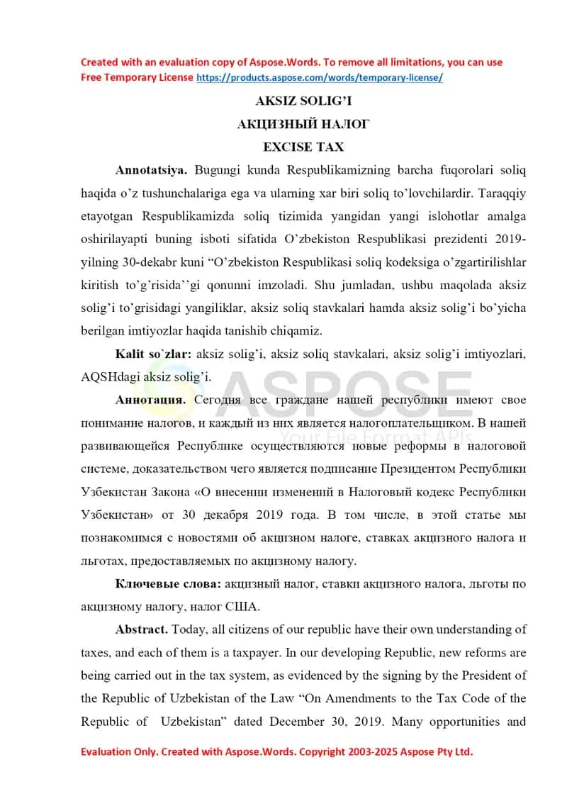 AKSIZ SOLIG’I 1