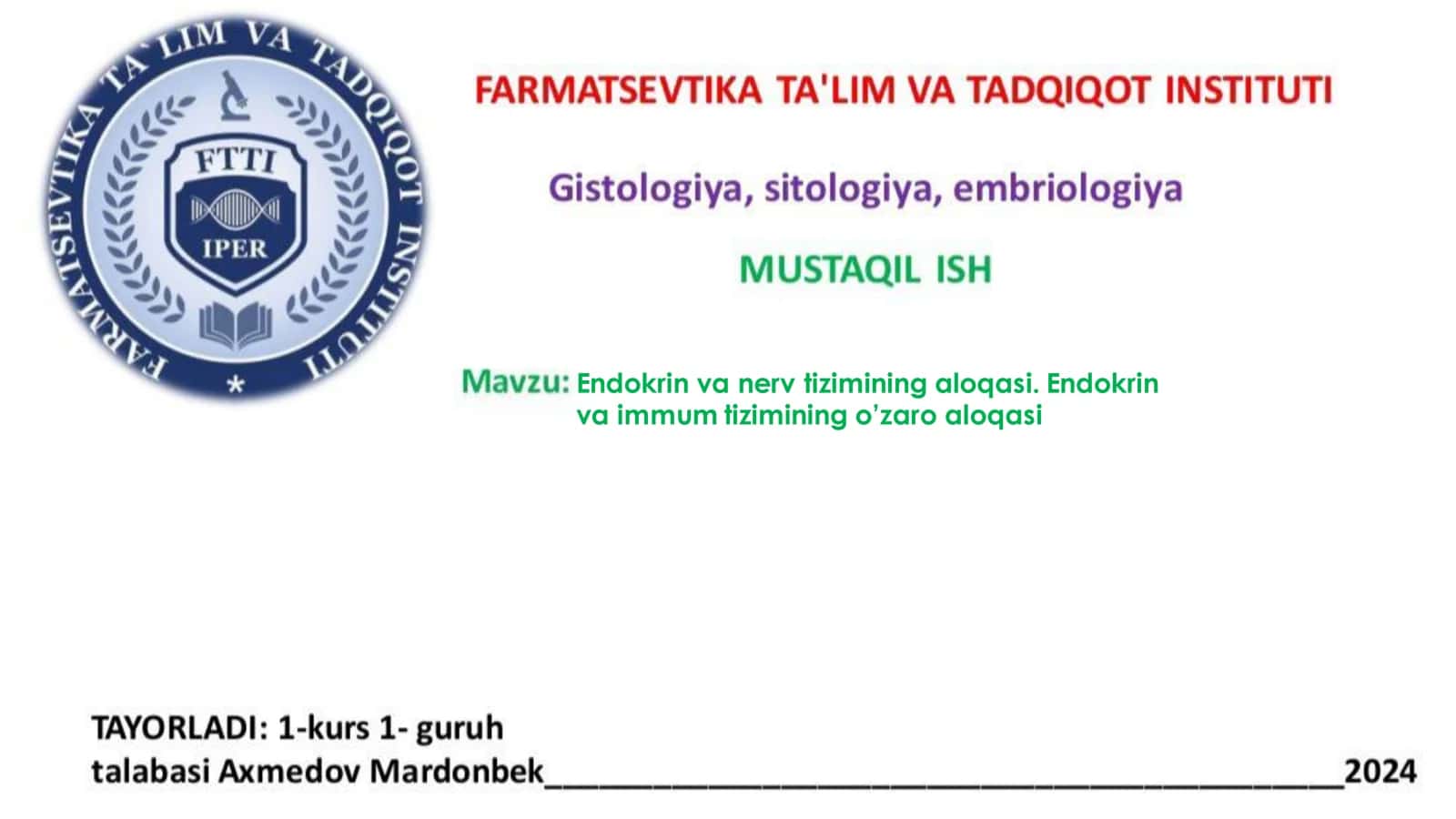 Endokrin va nerv tizimining aloqasi 1