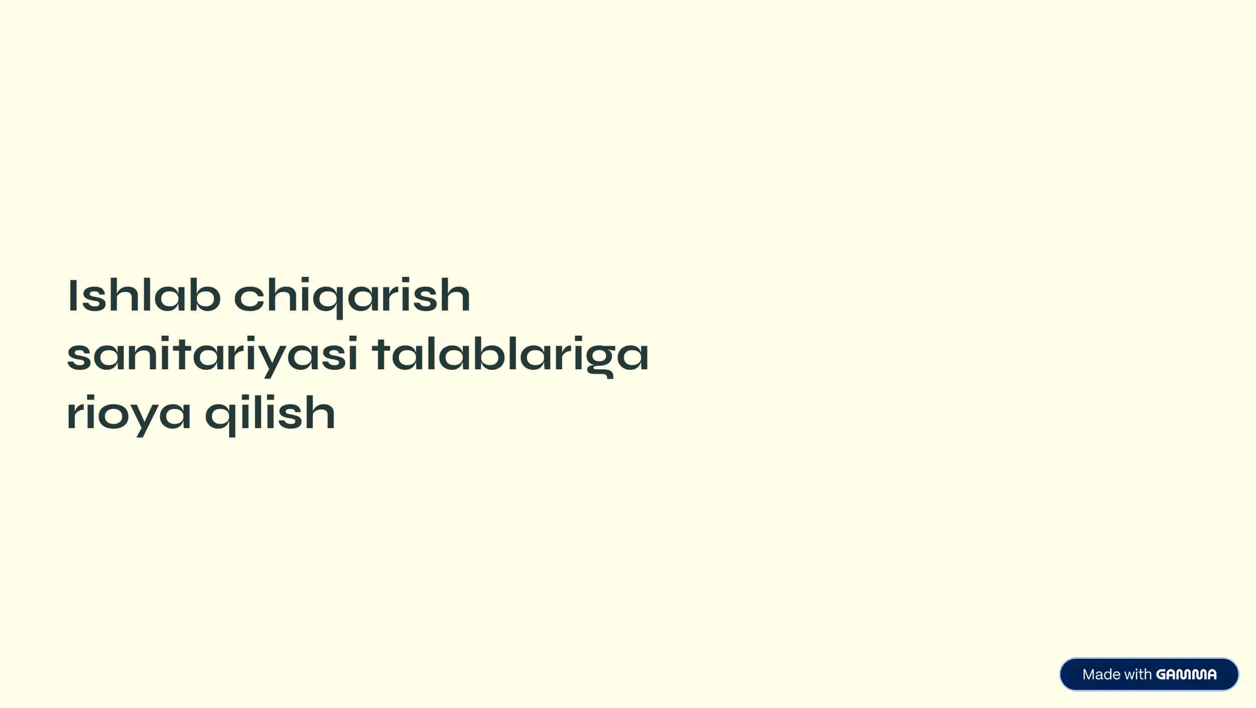 Ishlab chiqarish sanitariyasi talablariga rioya qilish 1