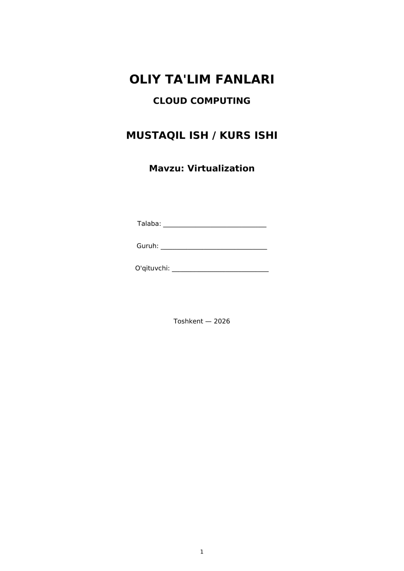 Virtualization 1