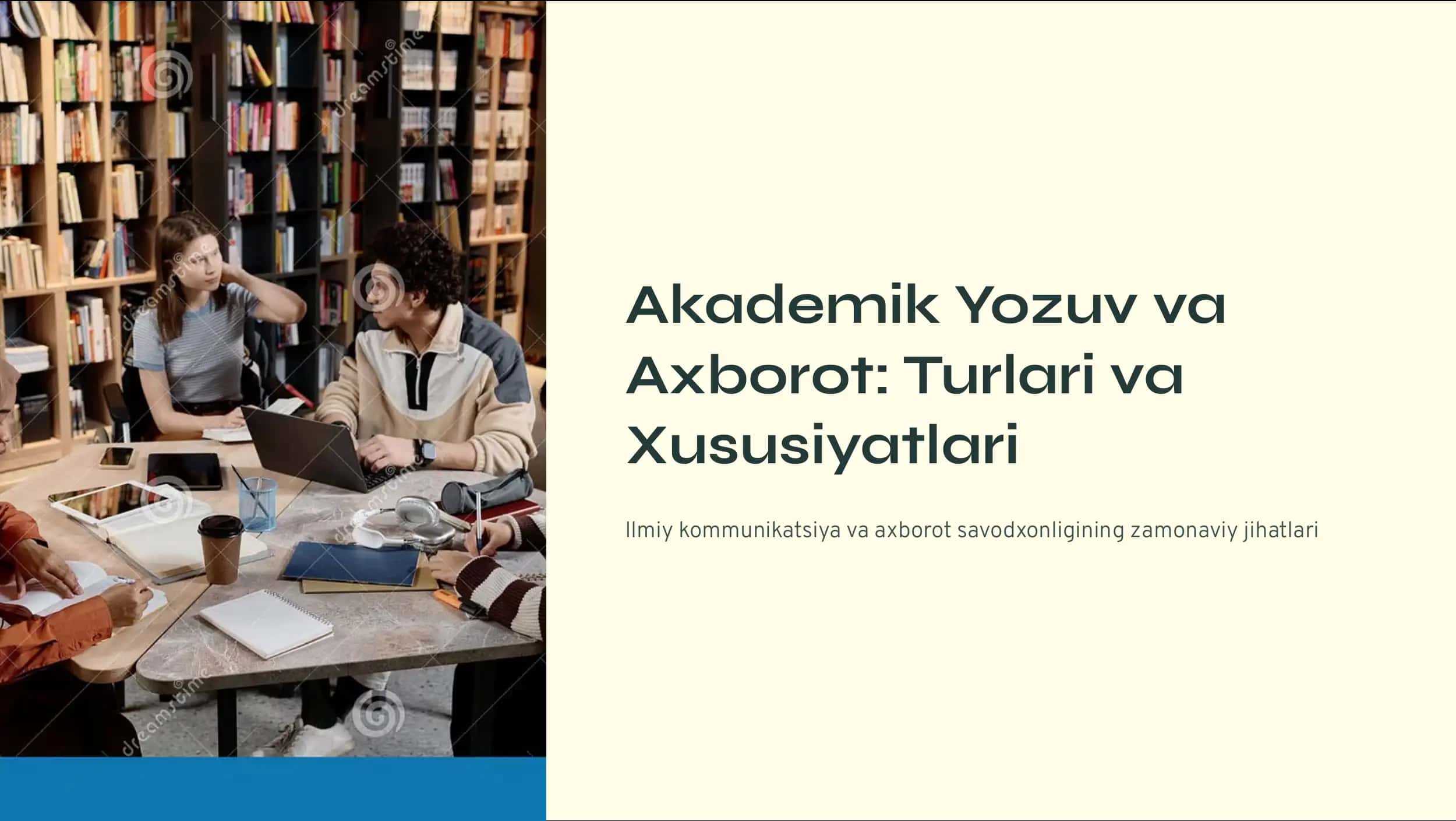 Akademik yozuv  fanidan axborot va uning turlari prizintatsiya 1