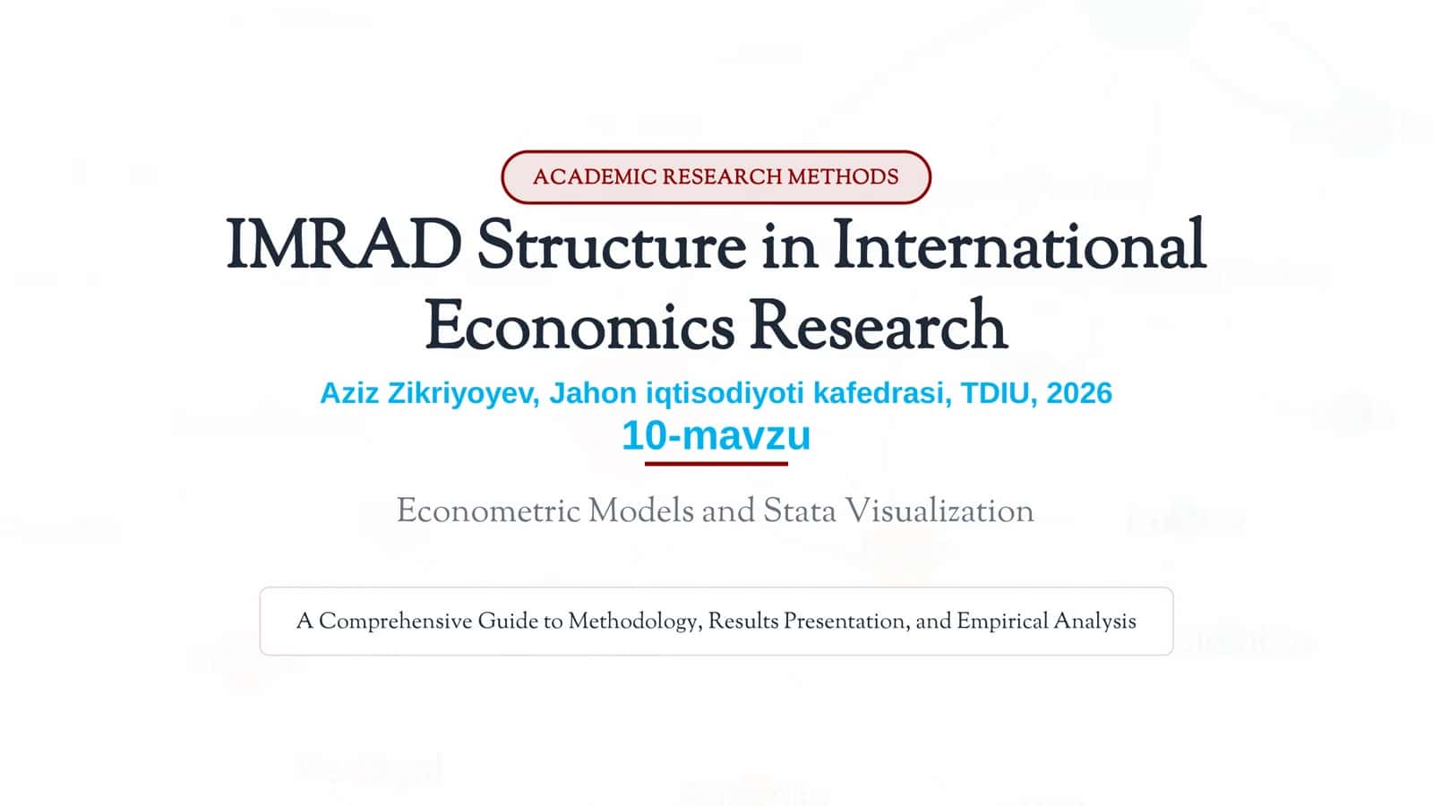 IMRAD Structure in International Economics Research 1