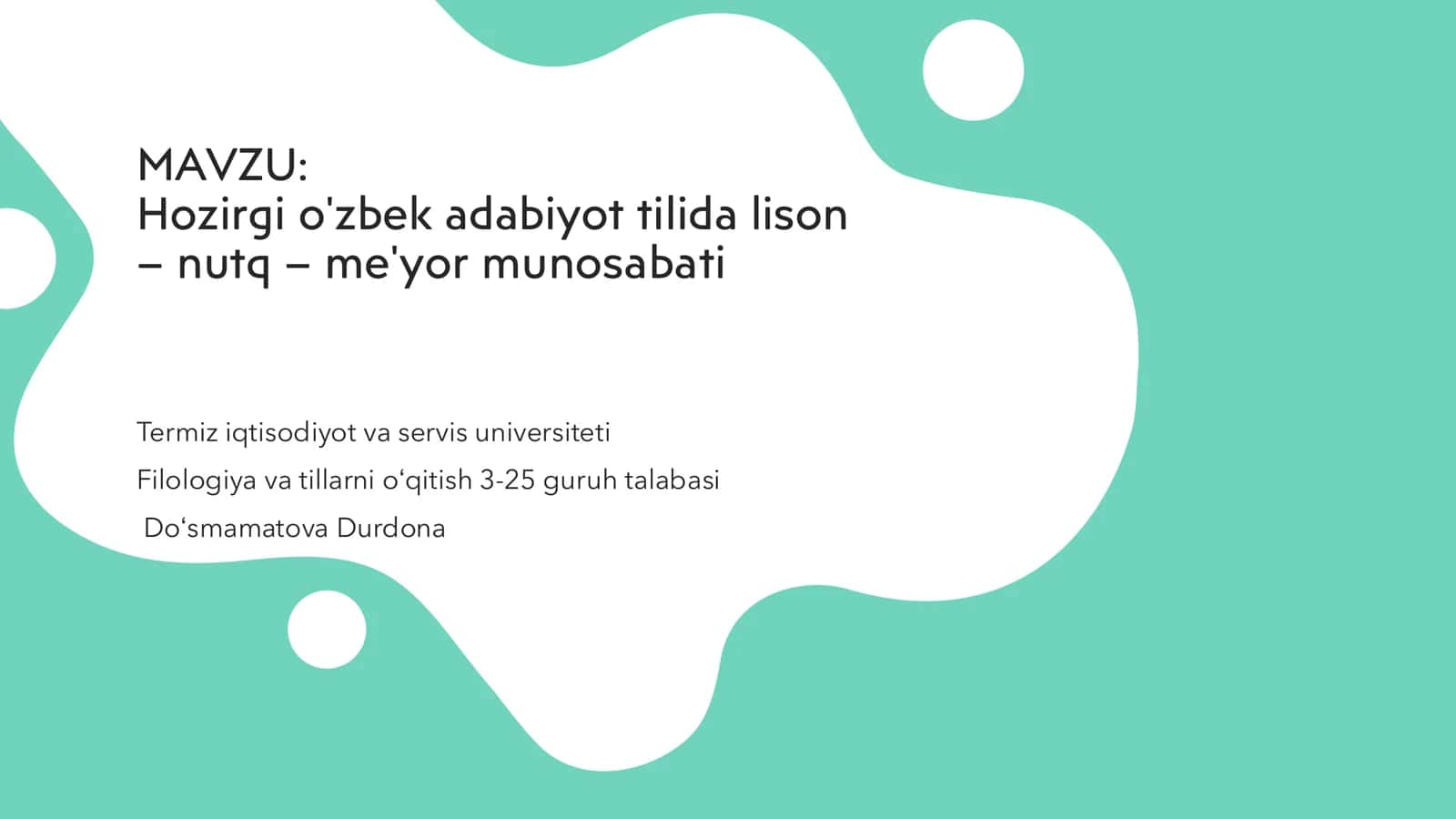 Hozirgi o'zbek adabiyot tilida lison 
– nutq – me'yor munosabati 1