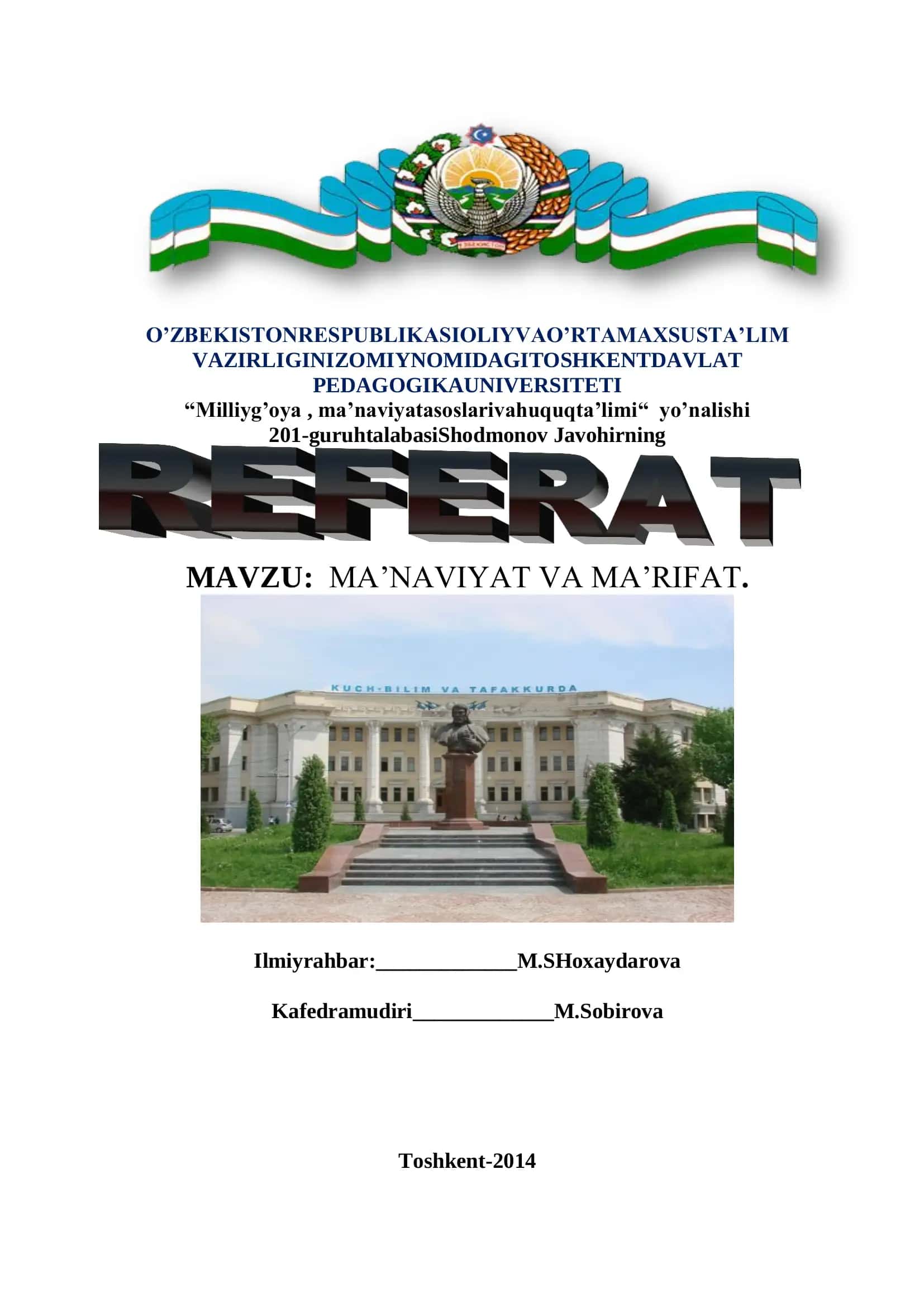 Ma'naviyat va ma'rifat 1