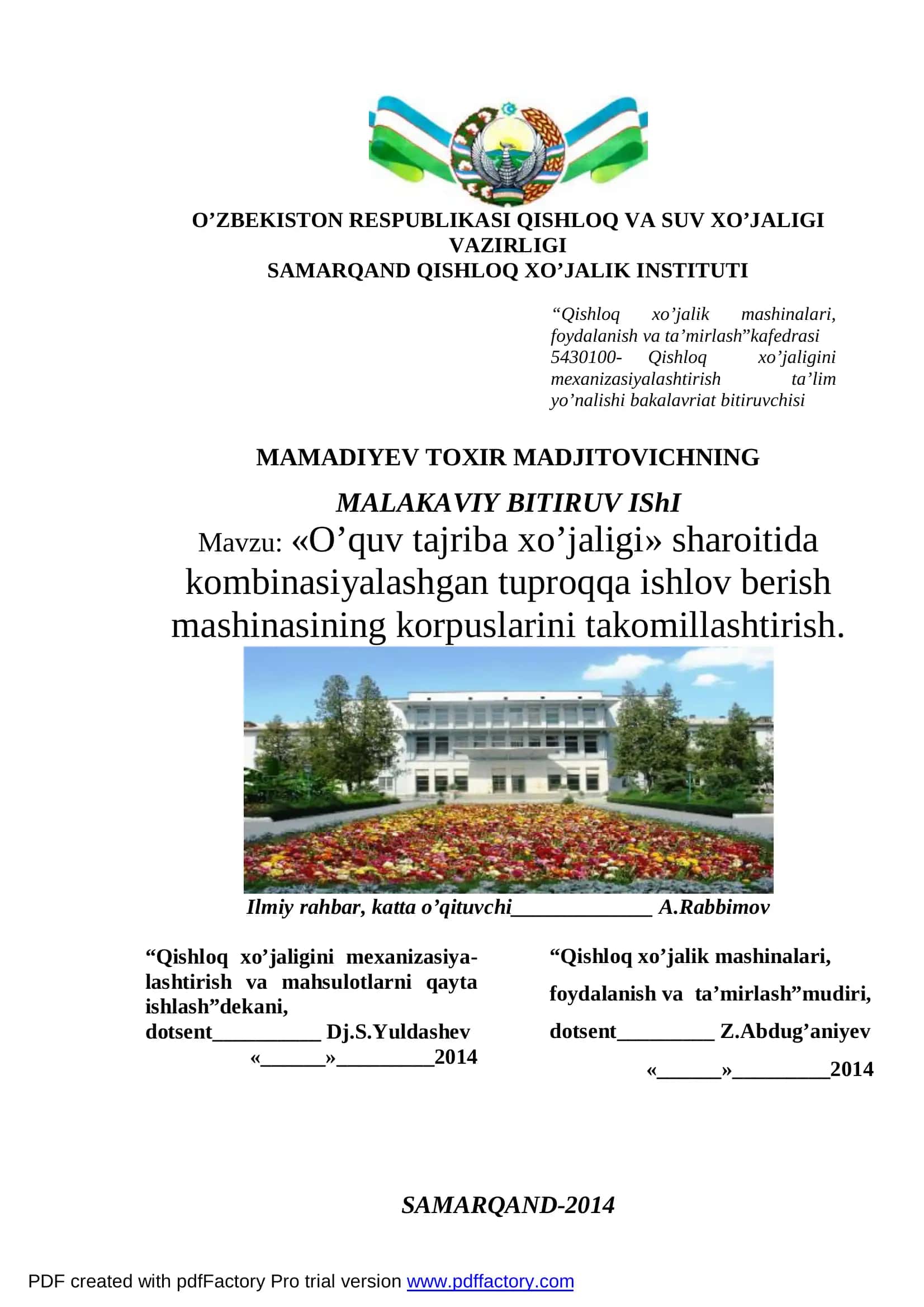 O’quv tajriba xo’jaligi 1
