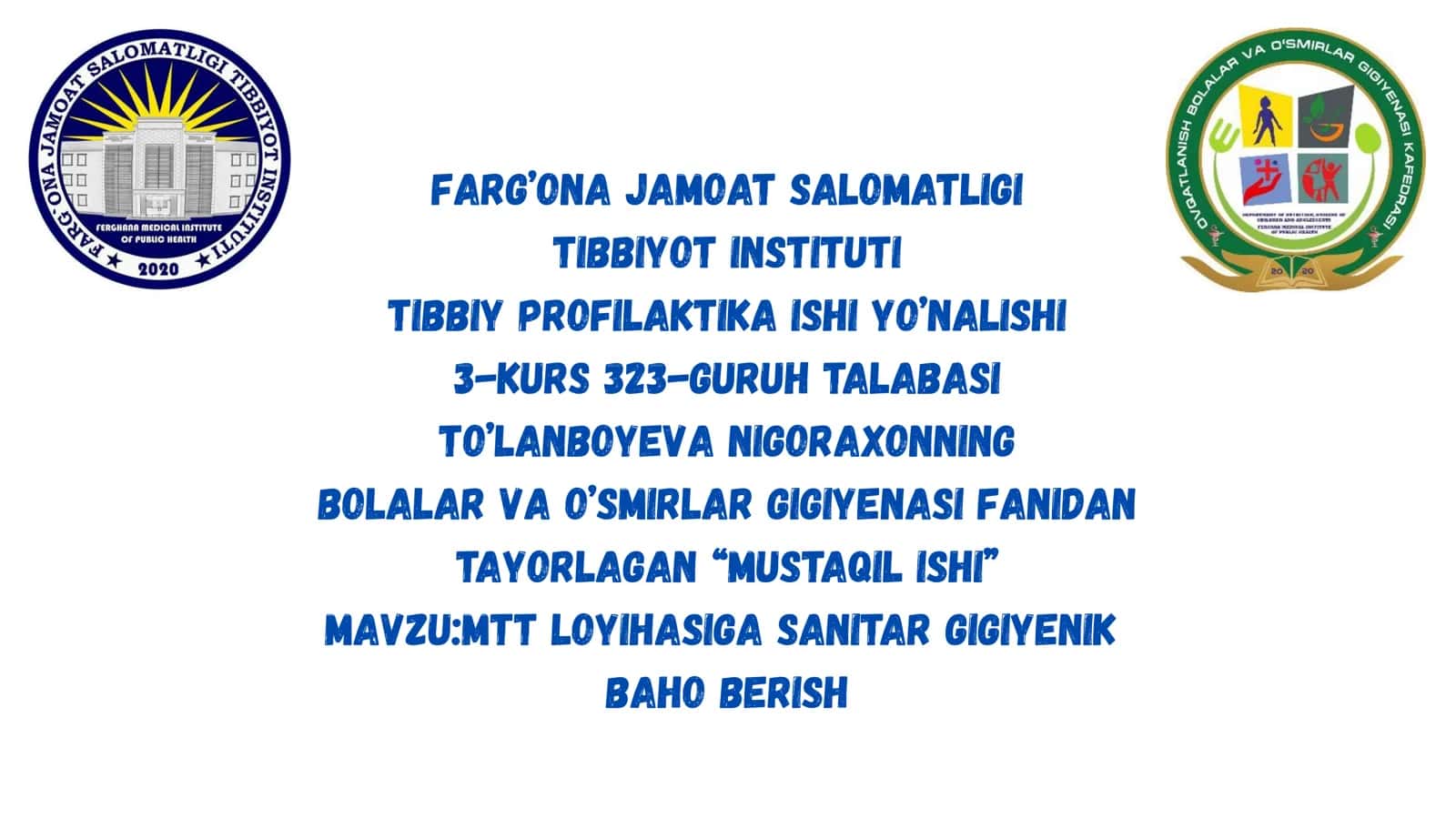 MTT loyihasini sanitar-gigiyenik baxo berish 1