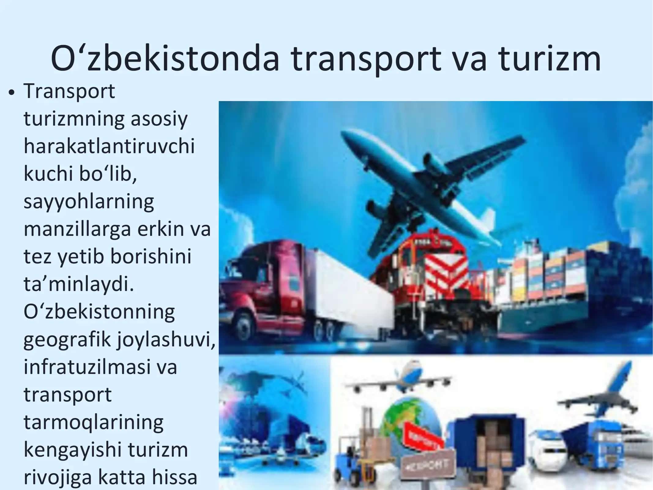 O‘zbekistonda transport va turizm 1
