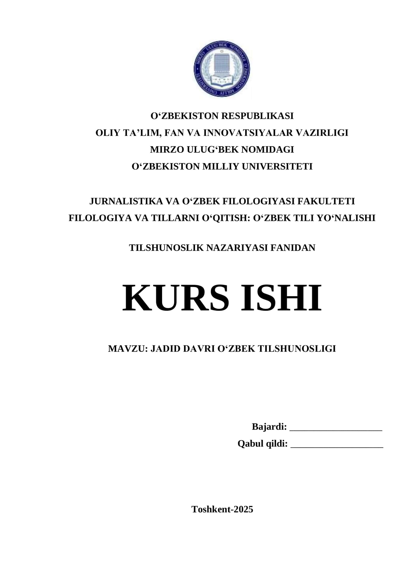 JADID DAVRI O‘ZBEK TILSHUNOSLIGI 1