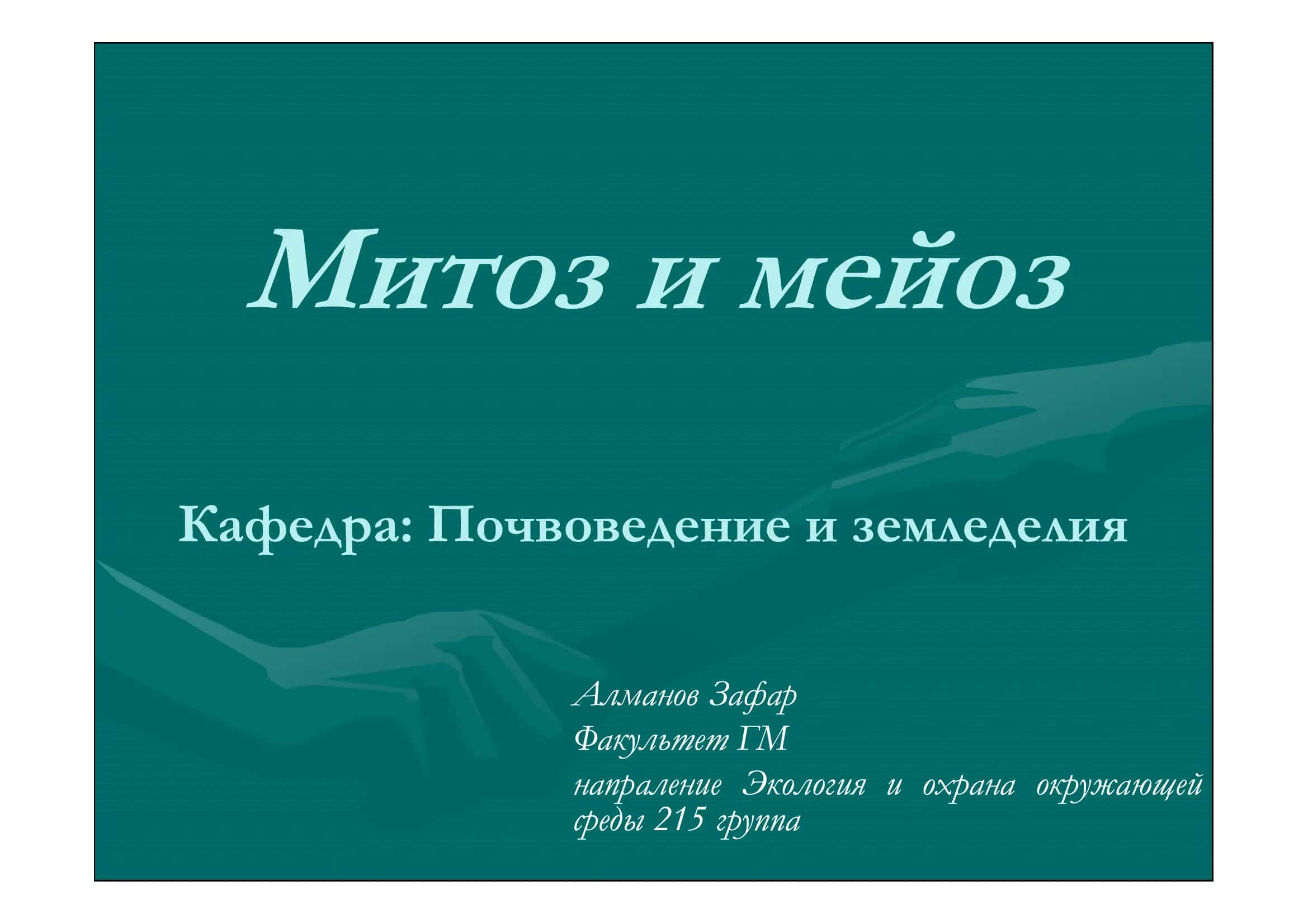 Митоз и мейоз 1