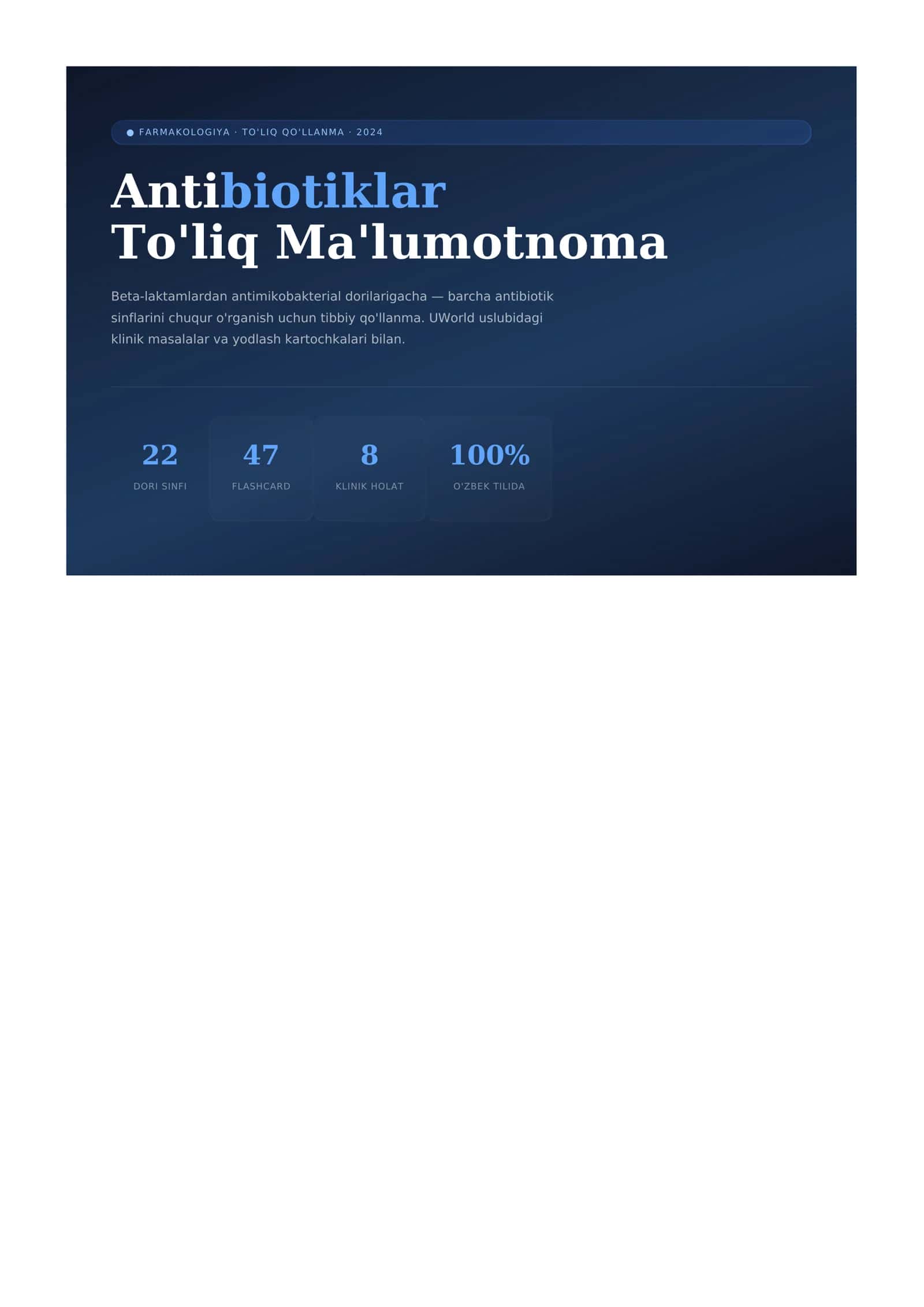 Antibiotiklar
To'liq Ma'lumotnoma 1