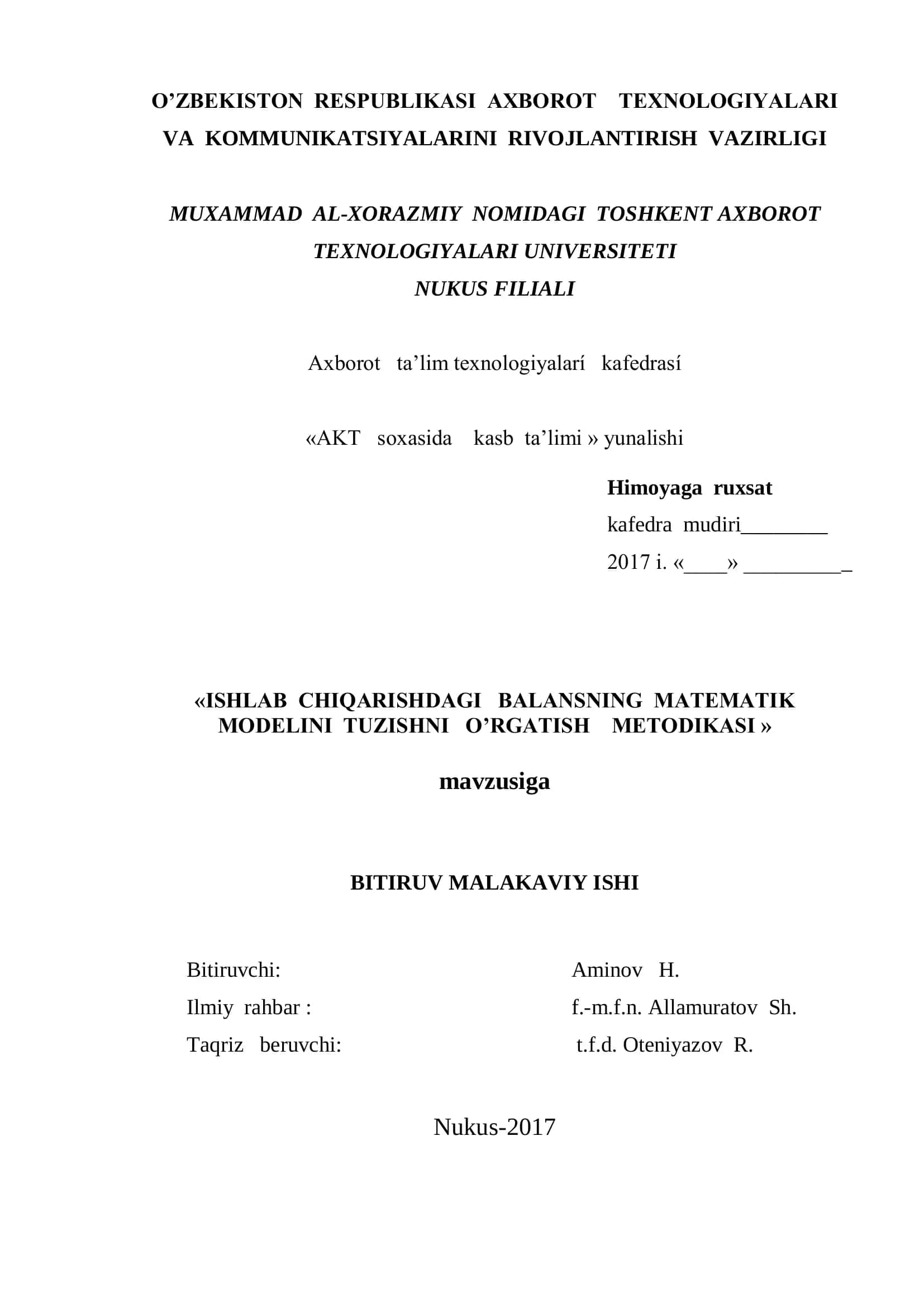 ISHLAB CHIQARISHDAGI BALANSNING MATEMATIK 1