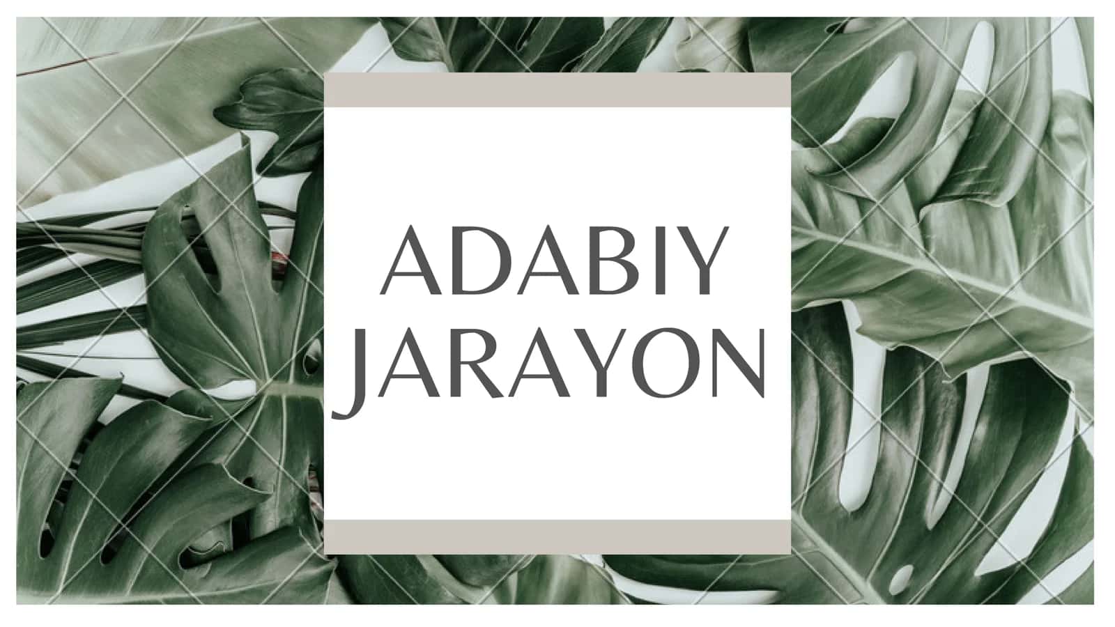 ADABIY JARAYON 1