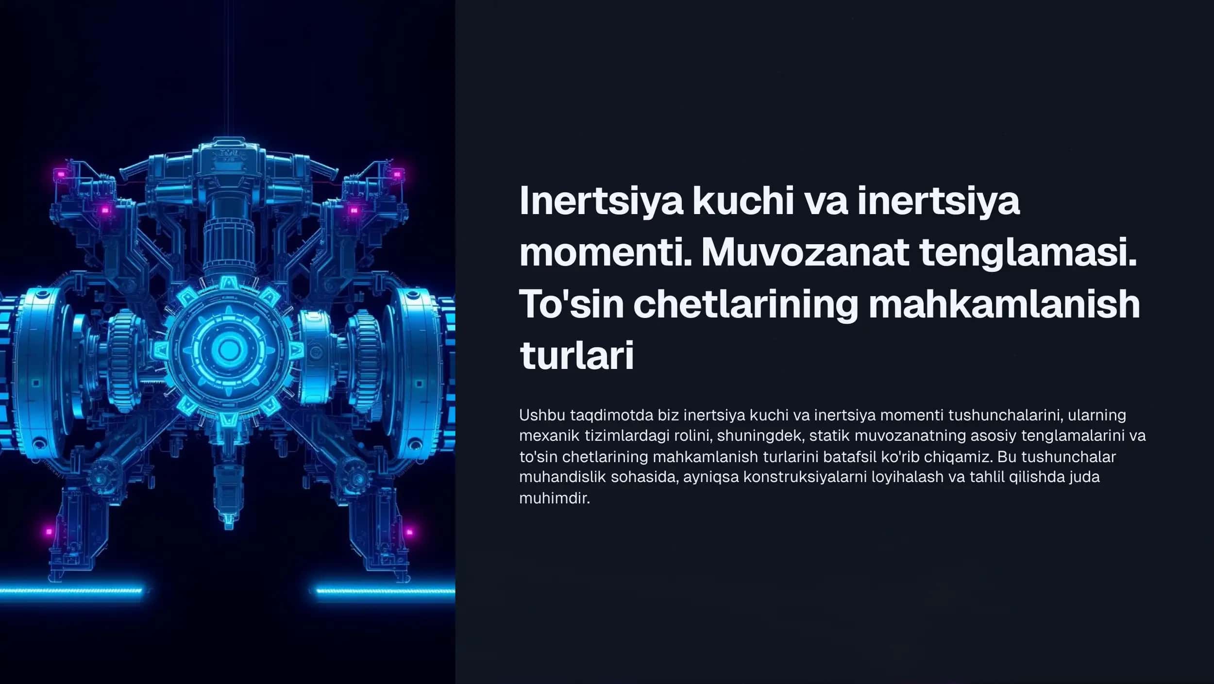 Inertsiya kuchi va inertsiya momenti 1