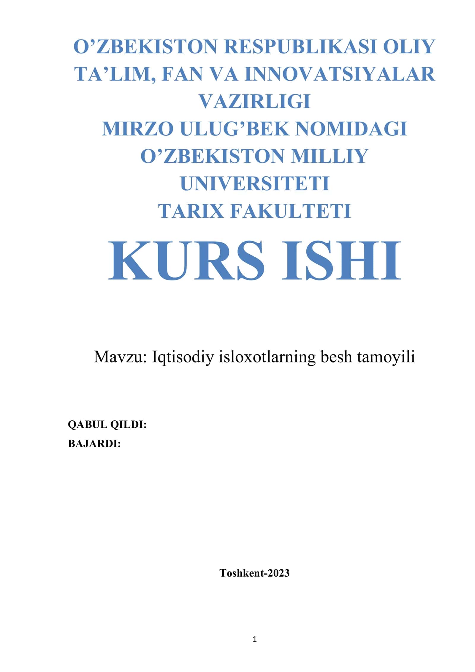 Iqtisodiy isloxotlarning besh tamoyili 1