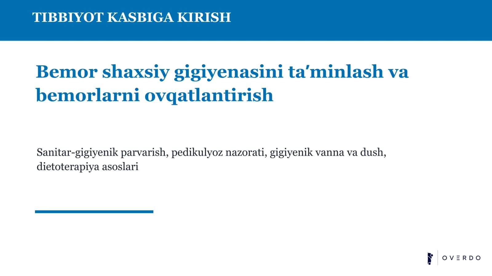 TIBBIYOT KASBIGA KIRISH 1