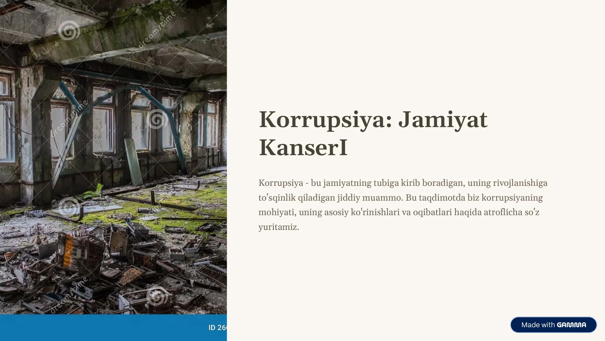 Korrupsiya: Jamiyat Kanseri 1
