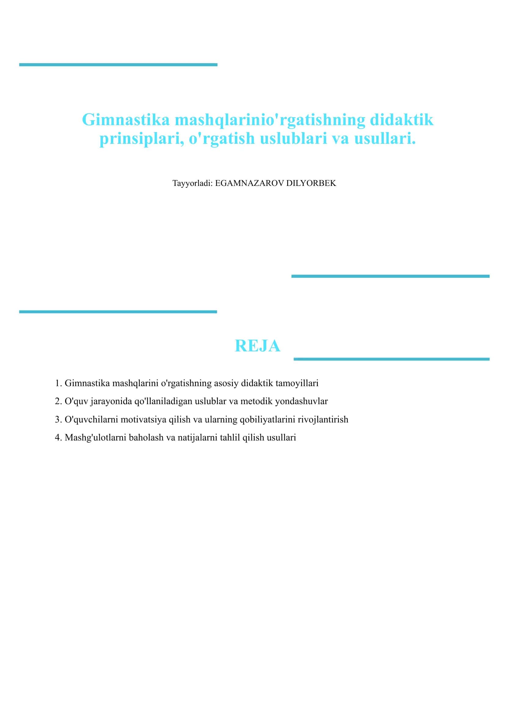Gimnastika mashiqlari 1