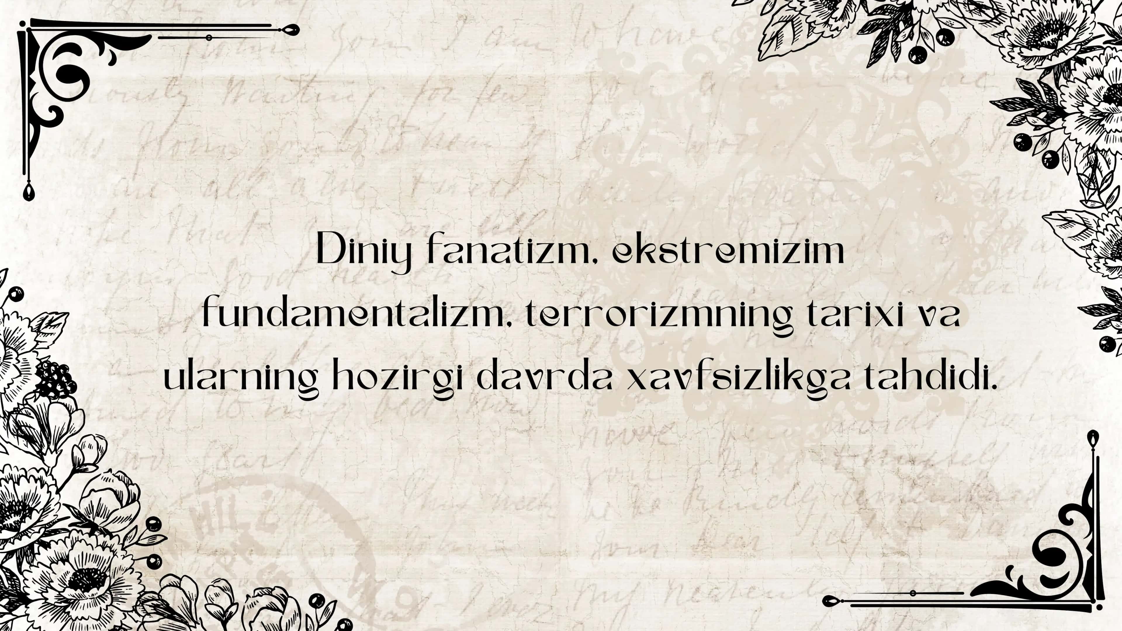 Dinniy fanatizm ekstremizm terrorizm 1