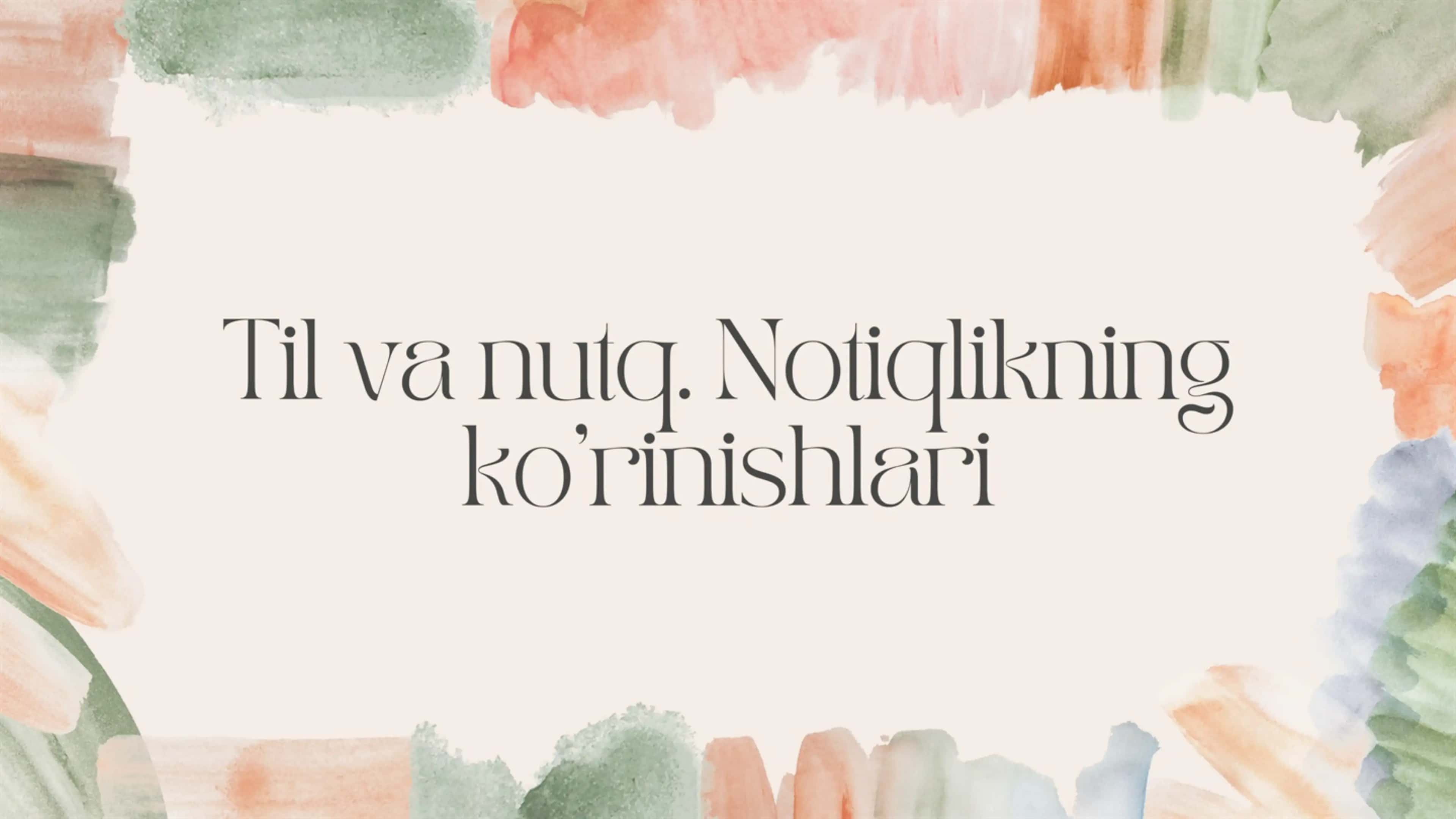 Til va nutq. Notiqlikning ko'rinishlari 1