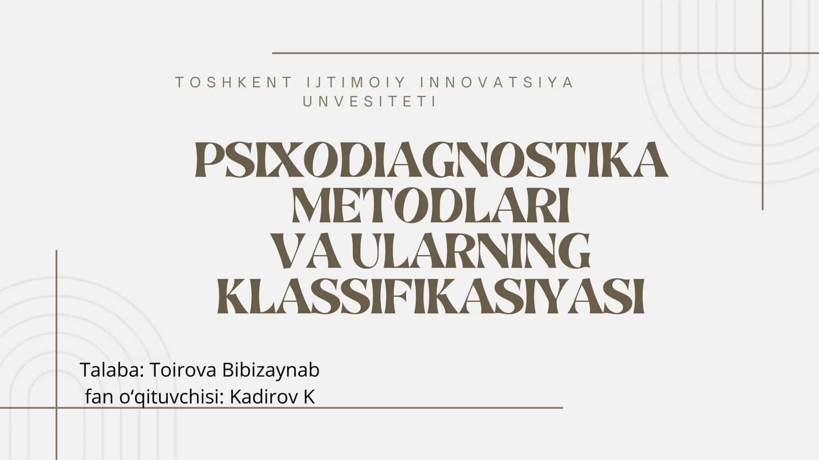 Psixodiagnostika metodlari va kasalliklari 1
