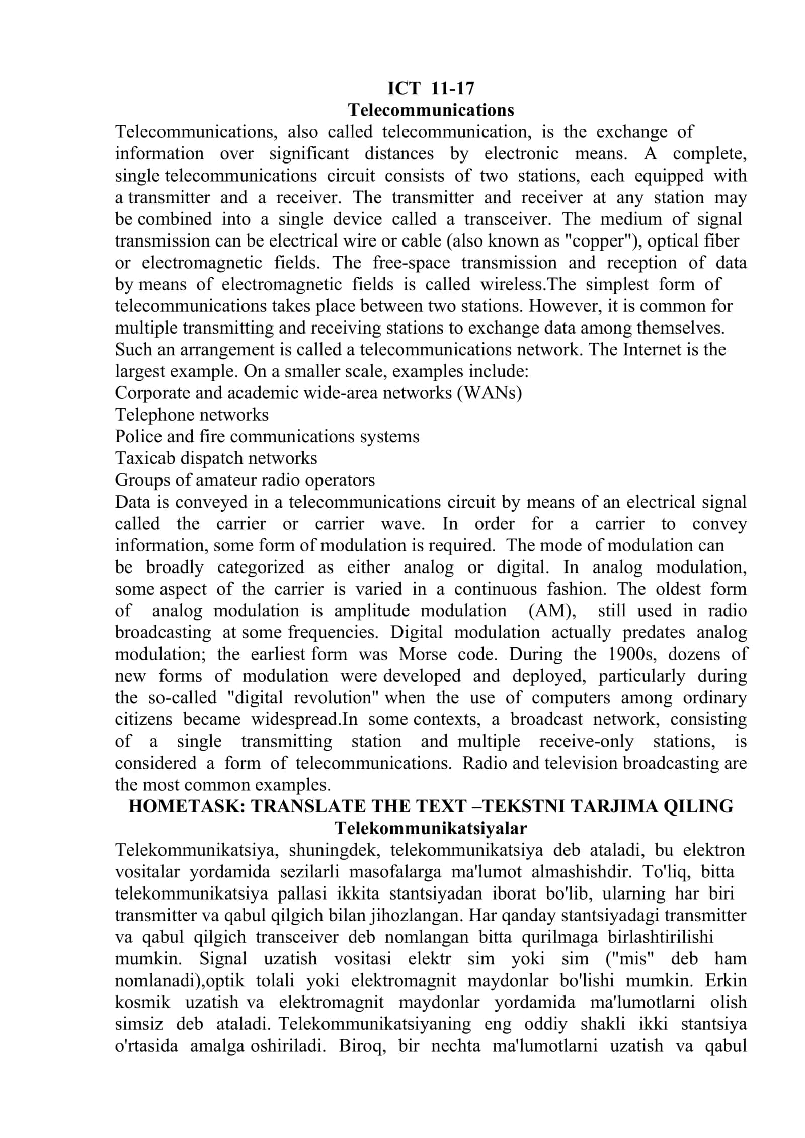 Telecommunications 1