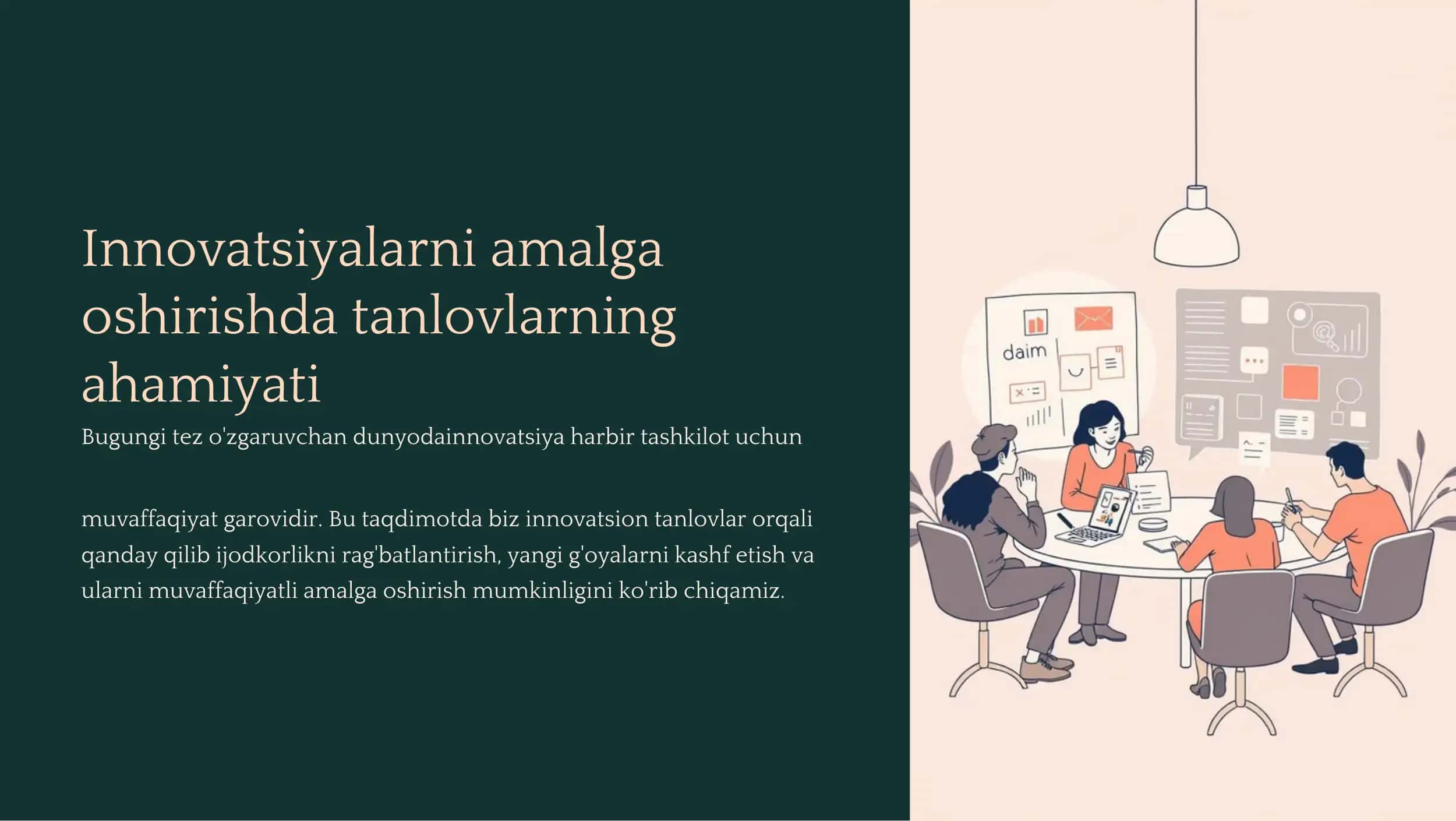 Tanlovlar innovatsiya uchun muhim 1