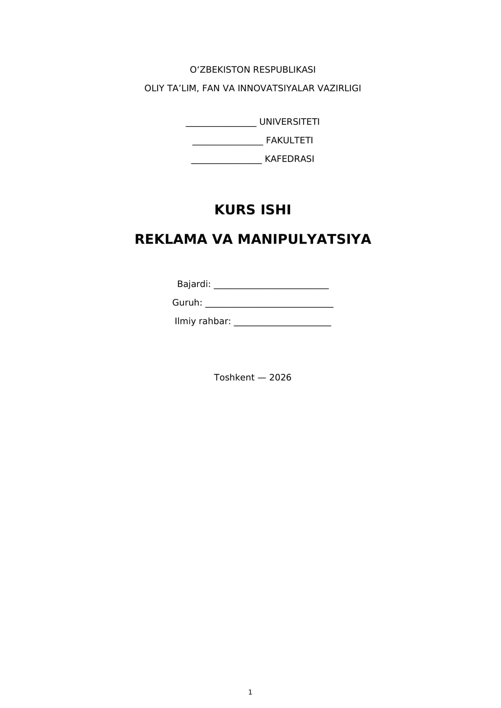Reklama va manipulyatsiya 1