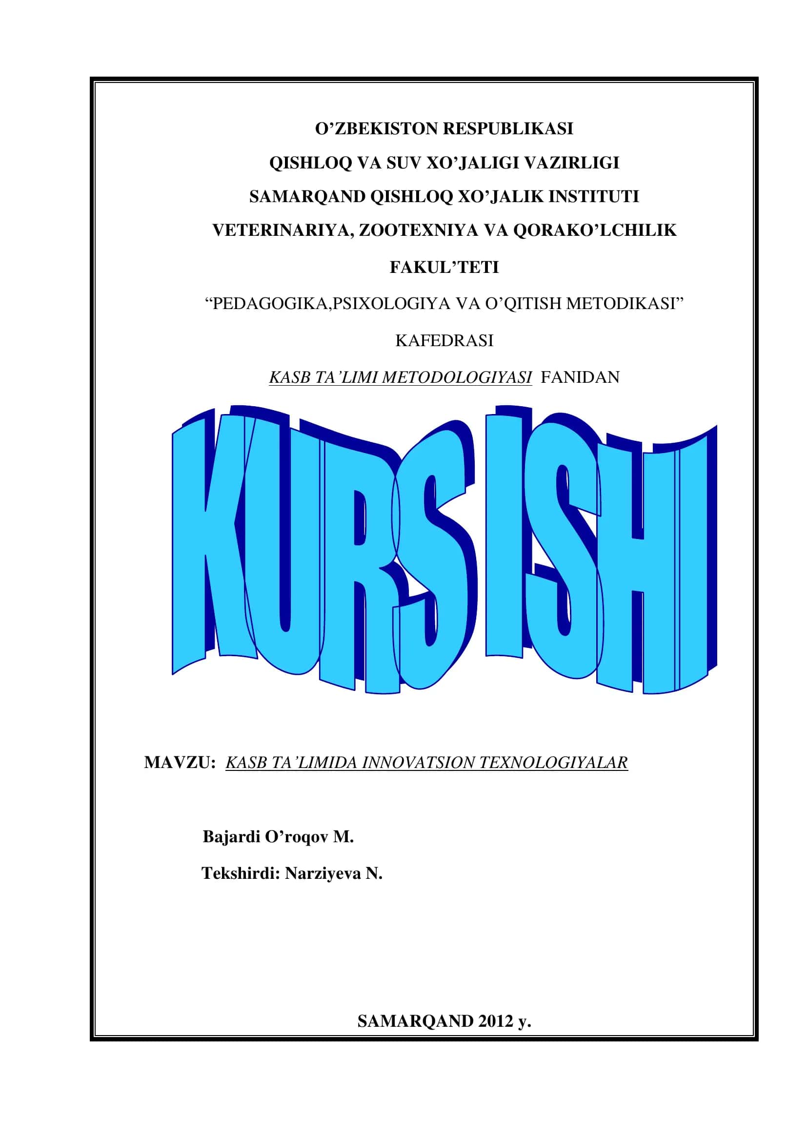 KASB TA’LIMIDA INNOVATSION TEXNOLOGIYALAR 1